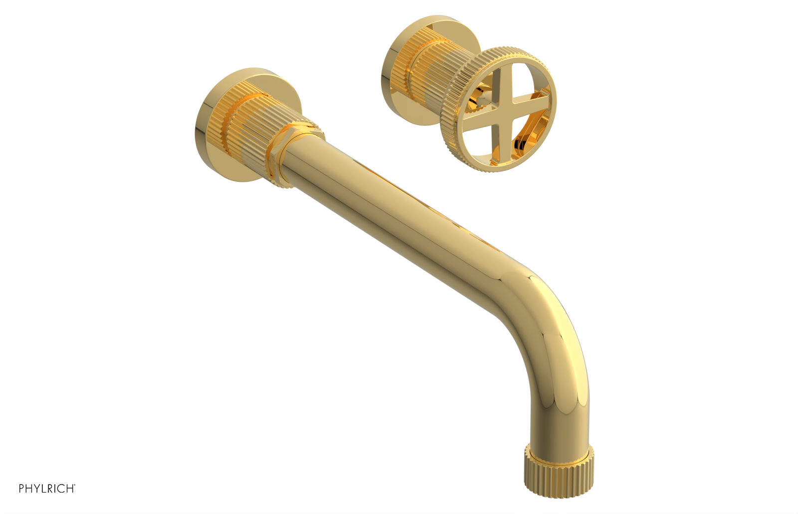 Phylrich Dustrie Grooved 10" Spout Single Handle Wall Lavatory Set