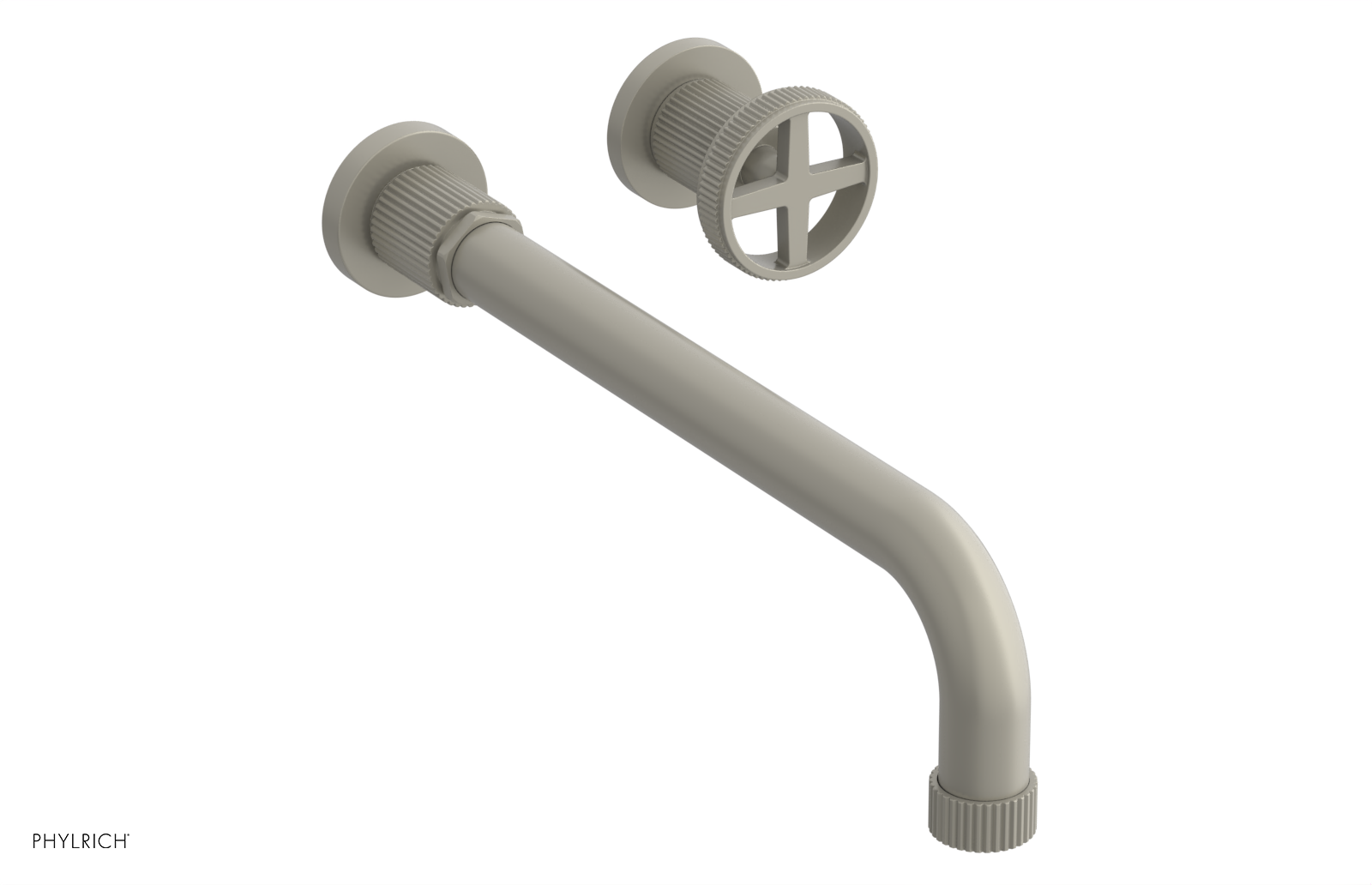 Phylrich Dustrie Grooved 12" Spout Single Handle Wall Lavatory Set