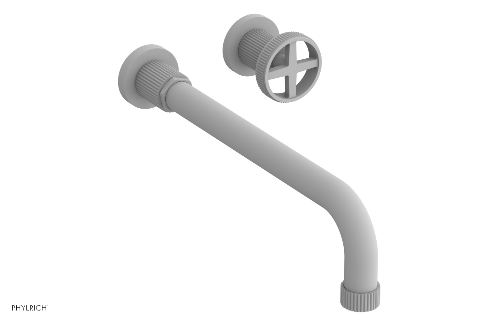 Phylrich Dustrie Grooved 12" Spout Single Handle Wall Lavatory Set