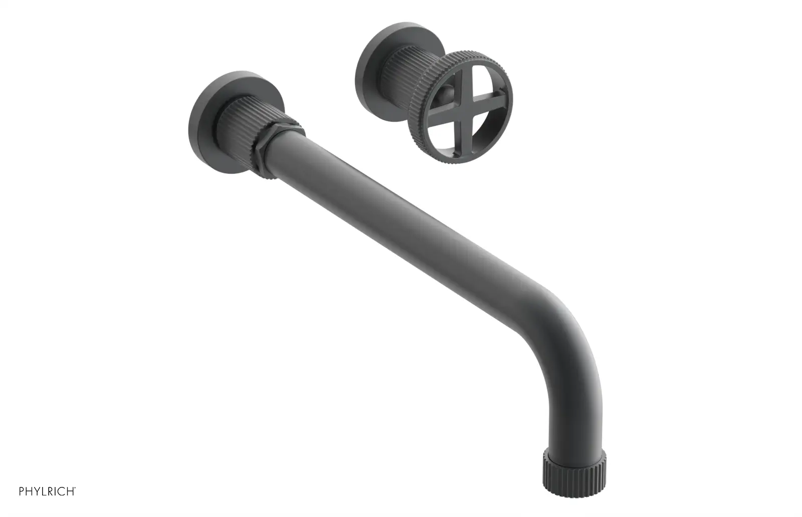 Phylrich Dustrie Grooved 12" Spout Single Handle Wall Lavatory Set by Phylrich