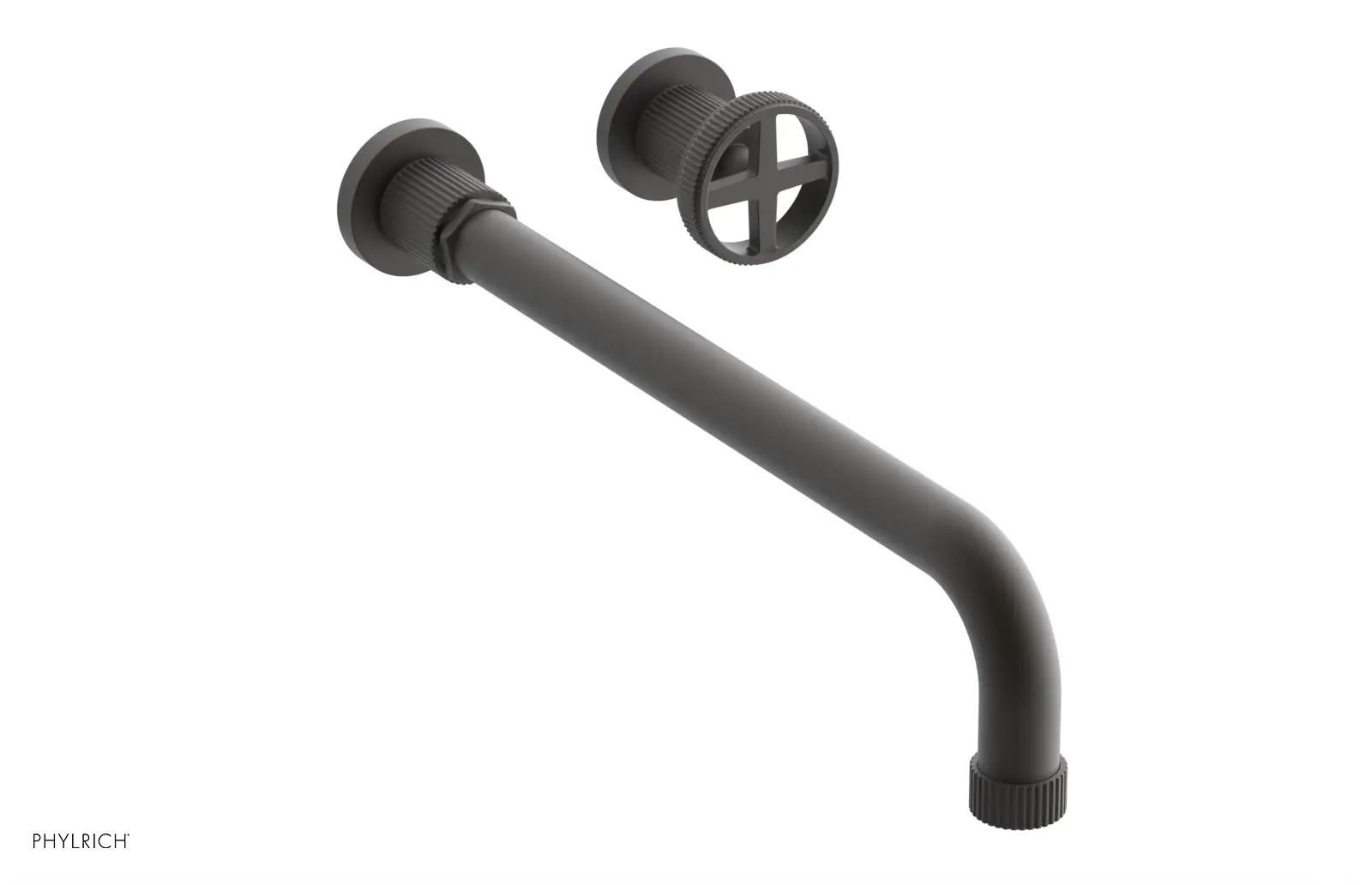 Phylrich Dustrie Grooved 14" Spout Single Handle Wall Lavatory Set by Phylrich