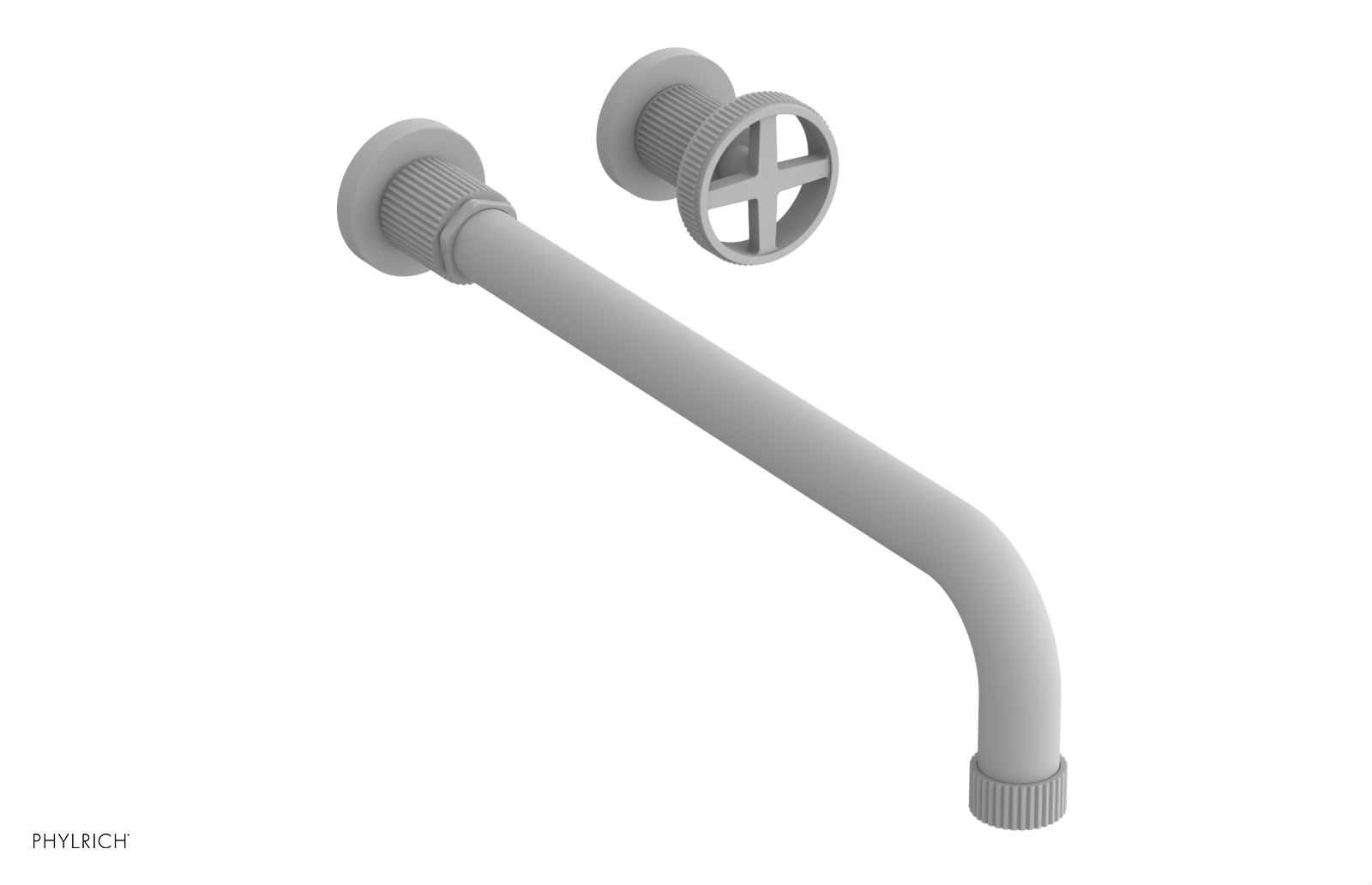 Phylrich Dustrie Grooved 14" Spout Single Handle Wall Lavatory Set