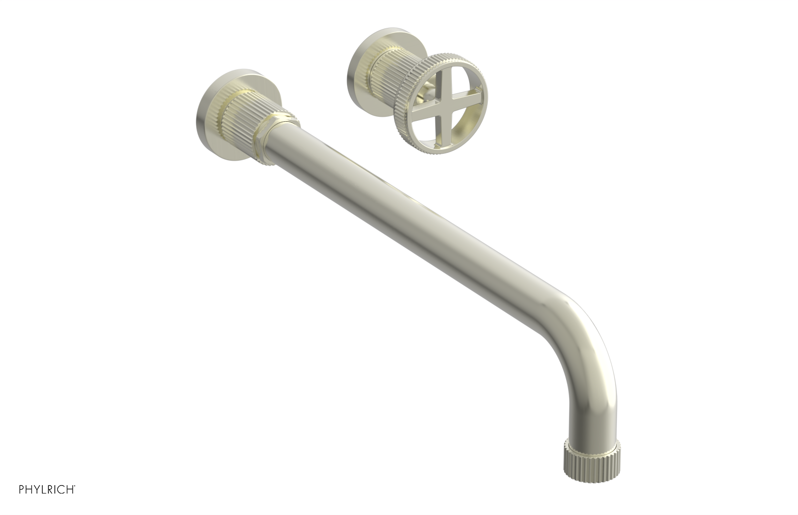 Phylrich Dustrie Grooved 14" Spout Single Handle Wall Lavatory Set