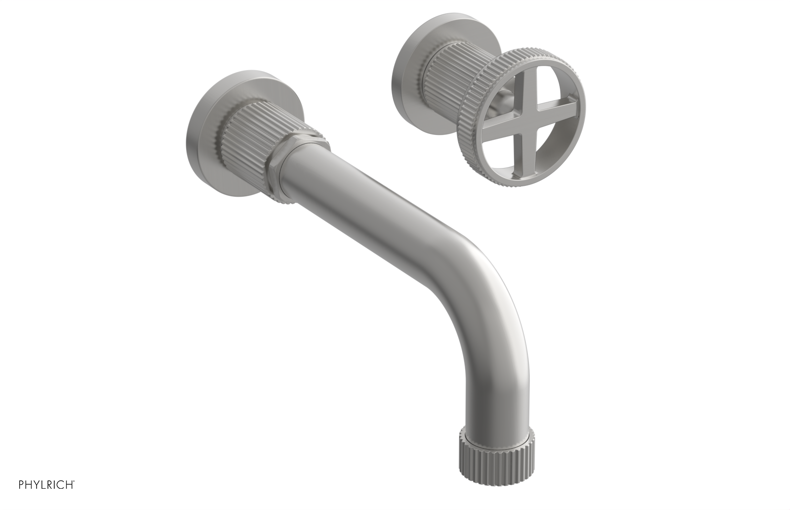 Phylrich Dustrie Grooved 7 5/8" Spout Single Handle Wall Lavatory Set by Phylrich
