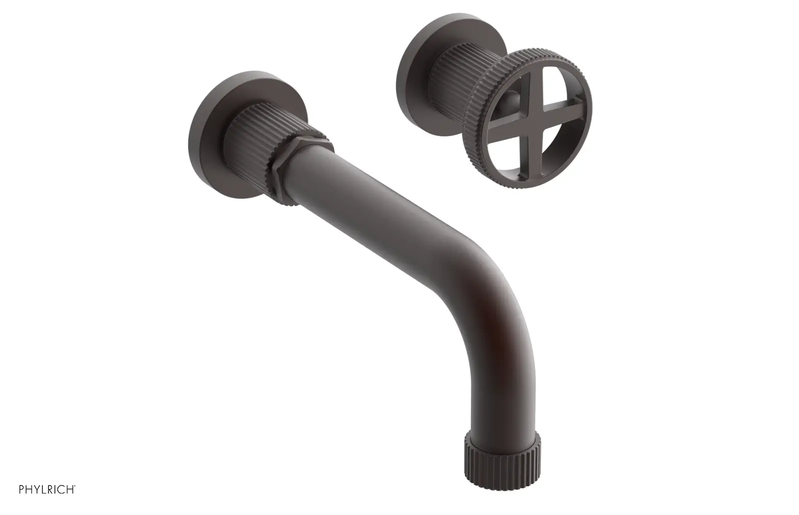 Phylrich Dustrie Grooved 7 5/8" Spout Single Handle Wall Lavatory Set by Phylrich