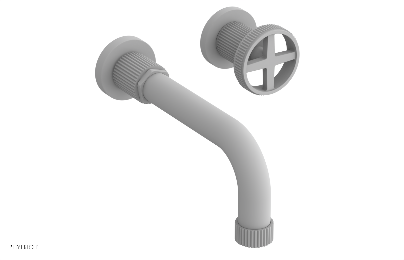 Phylrich Dustrie Grooved 7 5/8" Spout Single Handle Wall Lavatory Set