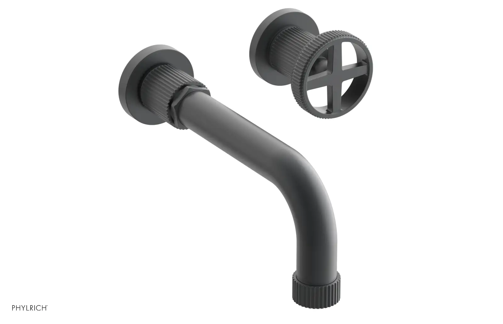 Phylrich Dustrie Grooved 7 5/8" Spout Single Handle Wall Lavatory Set by Phylrich