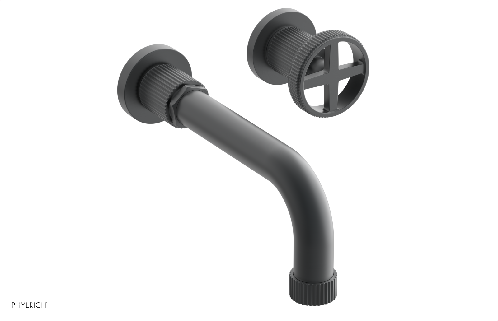 Phylrich Dustrie Grooved 7 5/8" Spout Single Handle Wall Lavatory Set