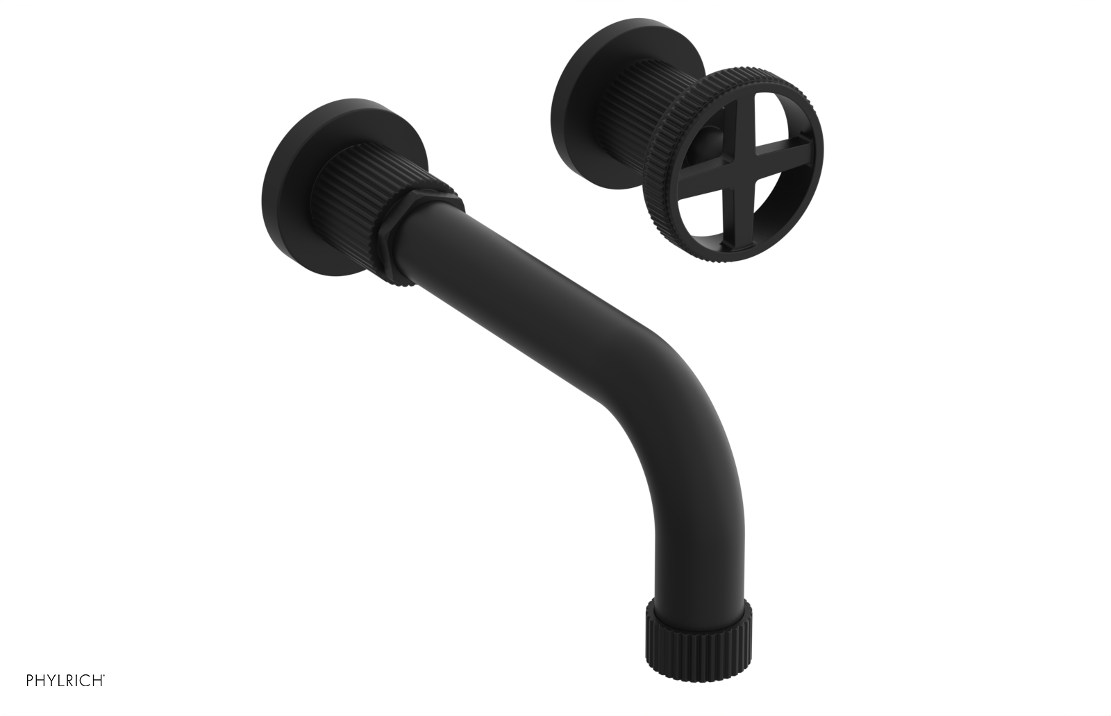 Phylrich Dustrie Grooved 7 5/8" Spout Single Handle Wall Lavatory Set