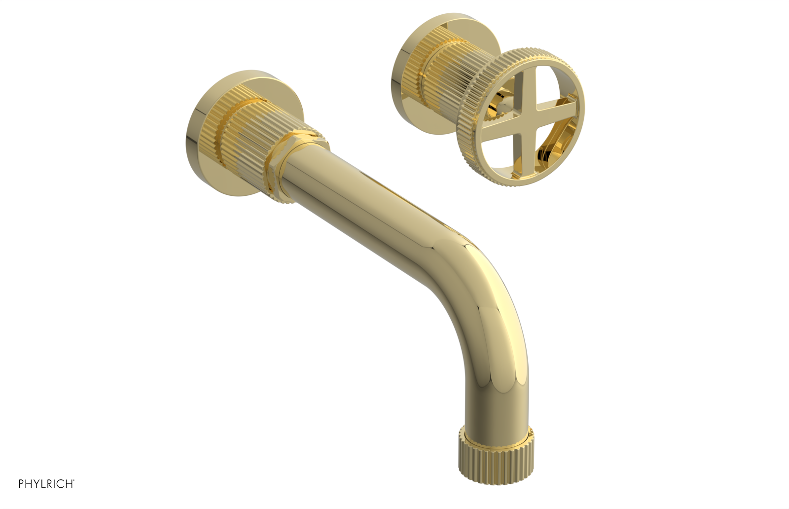 Phylrich Dustrie Grooved 7 5/8" Spout Single Handle Wall Lavatory Set by Phylrich