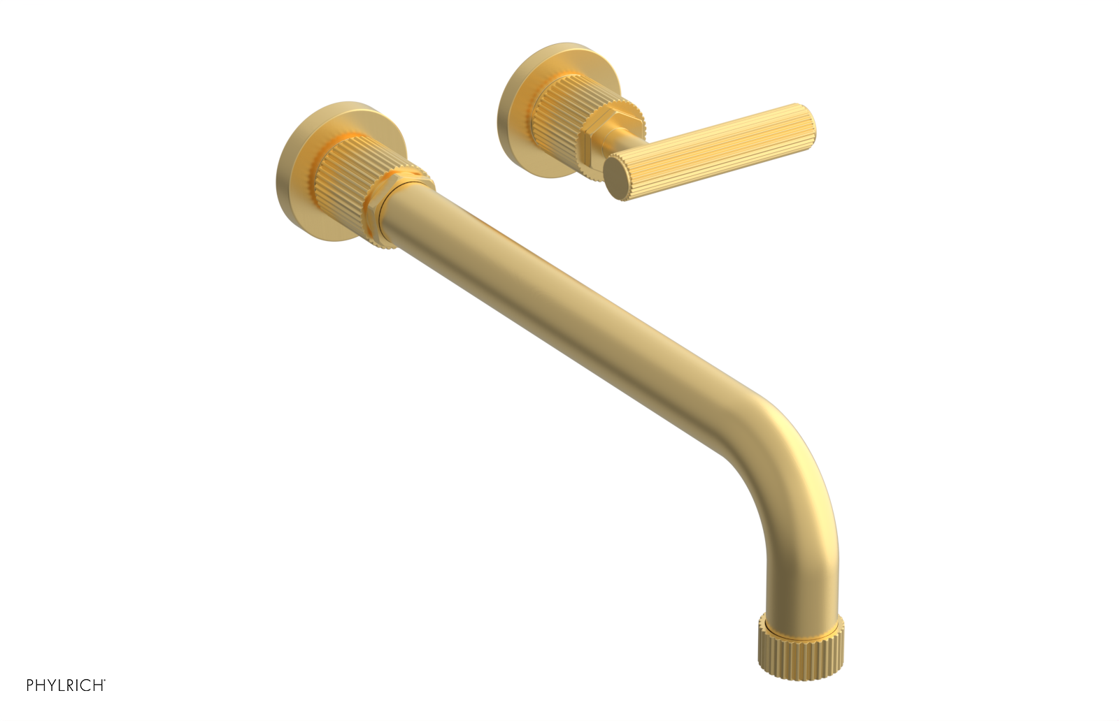 Phylrich Dustrie Grooved 12" Spout Single Handle Wall Lavatory Set by Phylrich