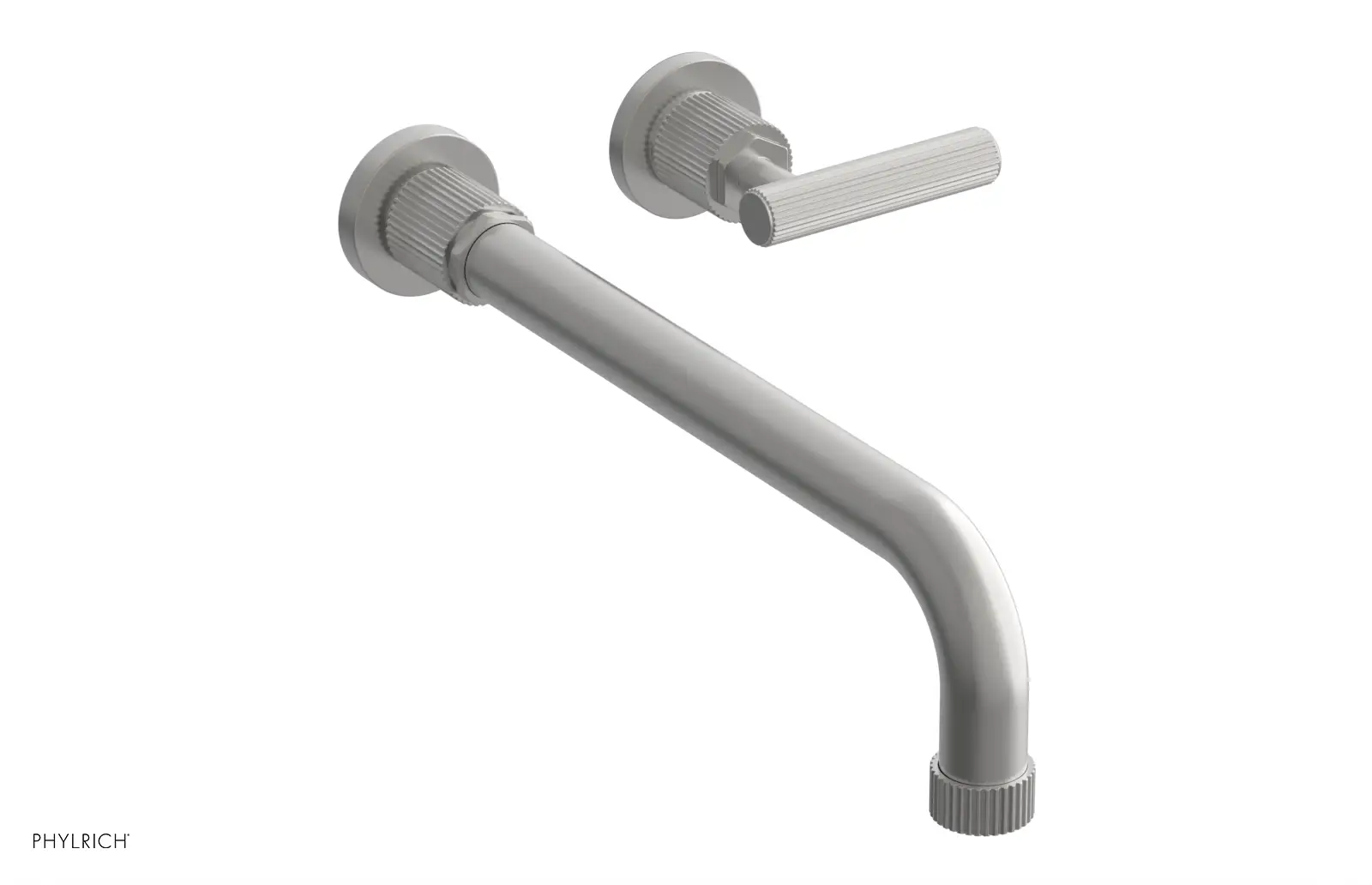 Phylrich Dustrie Grooved 12" Spout Single Handle Wall Lavatory Set by Phylrich
