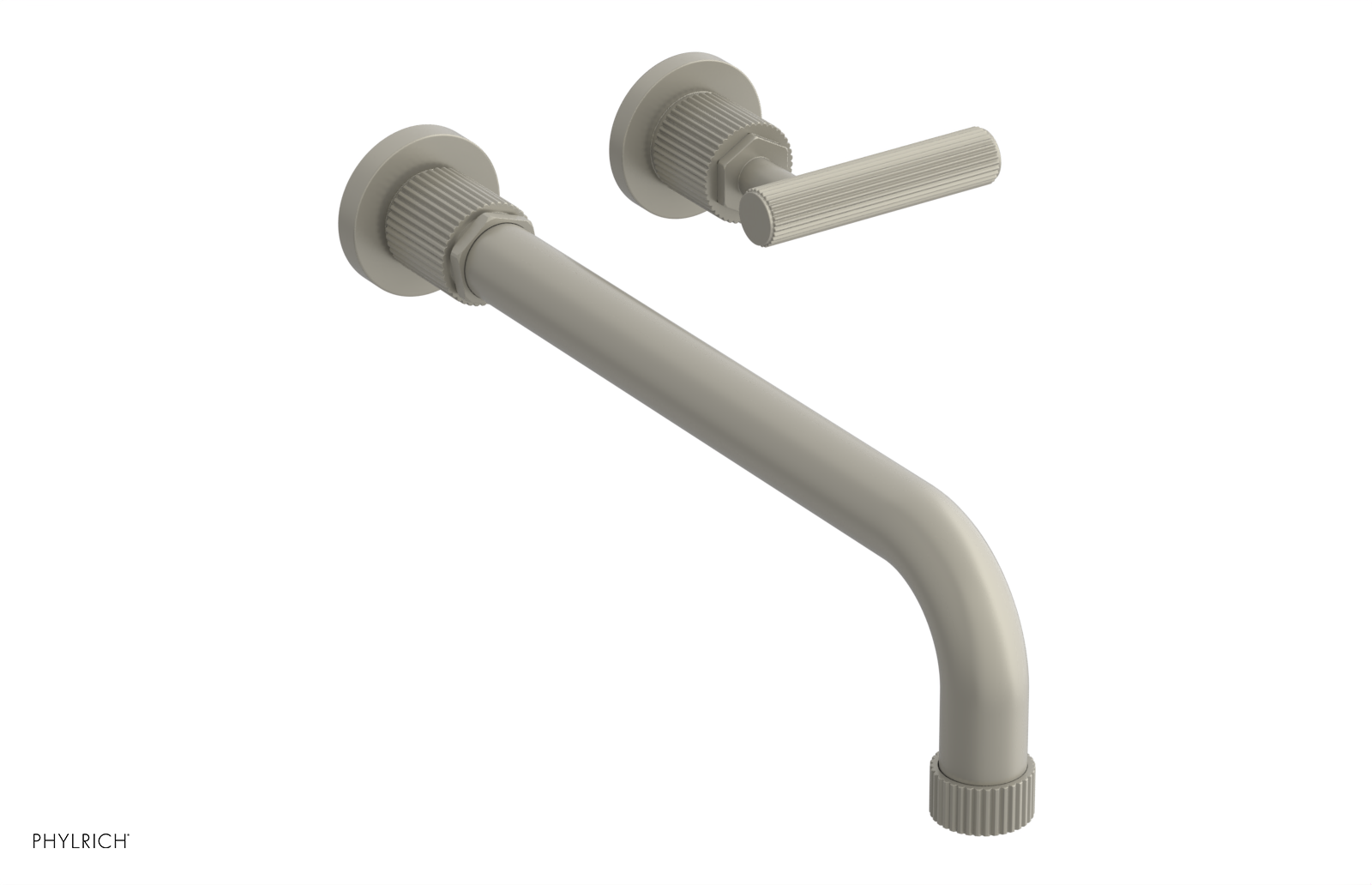 Phylrich Dustrie Grooved 12" Spout Single Handle Wall Lavatory Set