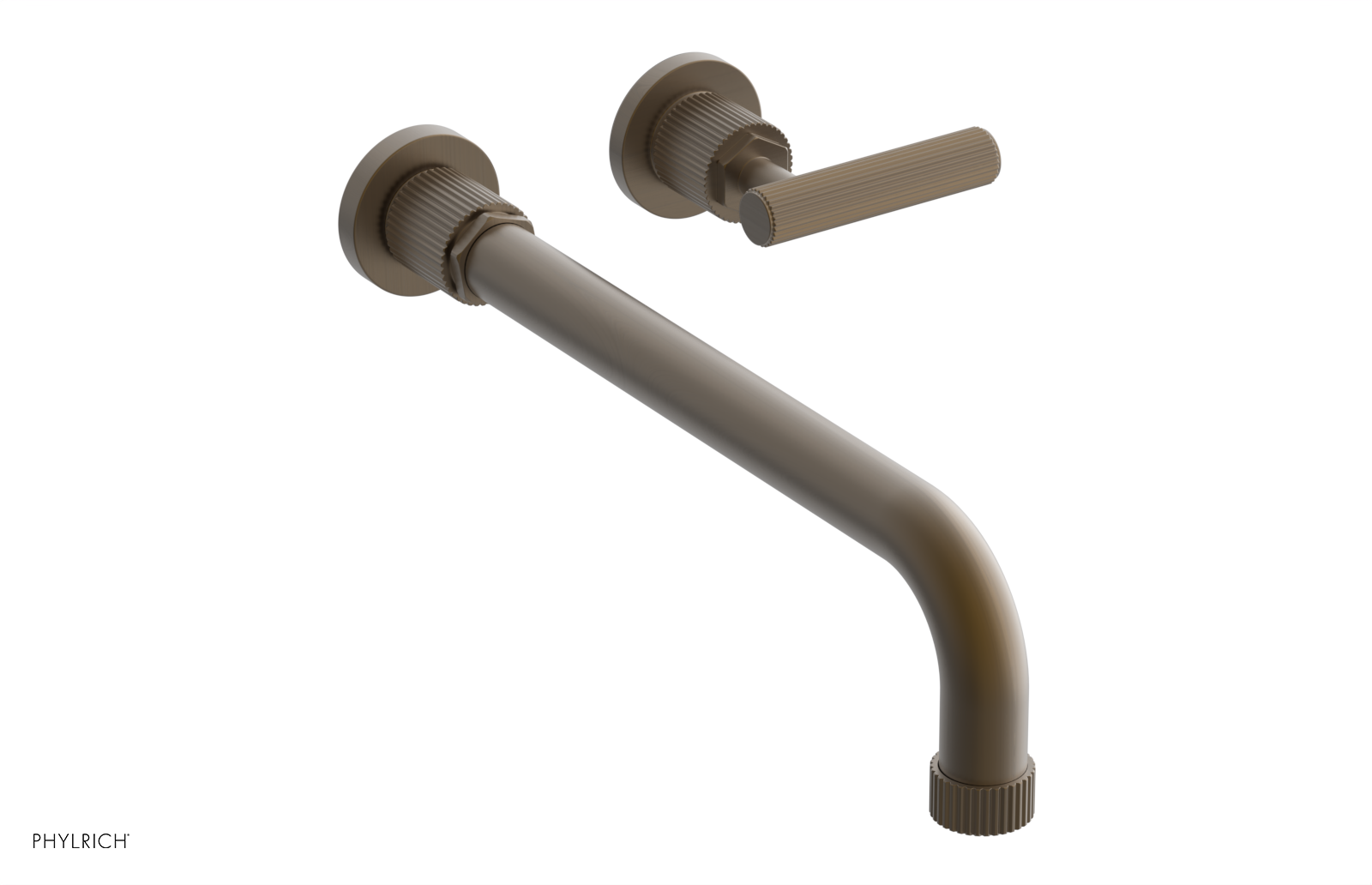 Phylrich Dustrie Grooved 12" Spout Single Handle Wall Lavatory Set