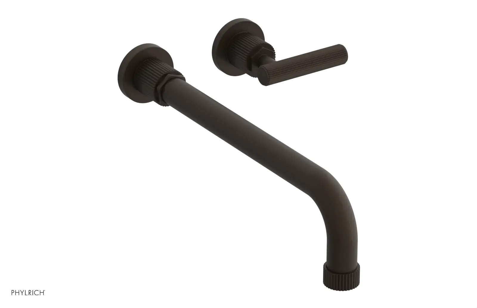 Phylrich Dustrie Grooved 12" Spout Single Handle Wall Lavatory Set by Phylrich