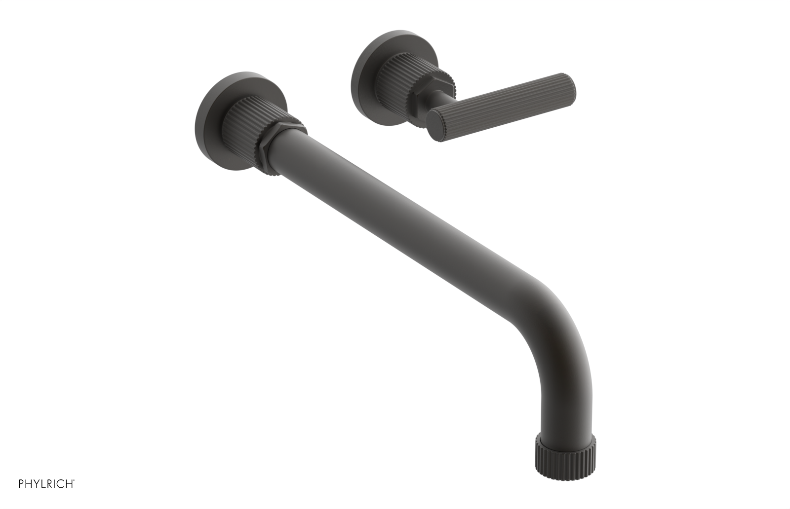 Phylrich Dustrie Grooved 12" Spout Single Handle Wall Lavatory Set