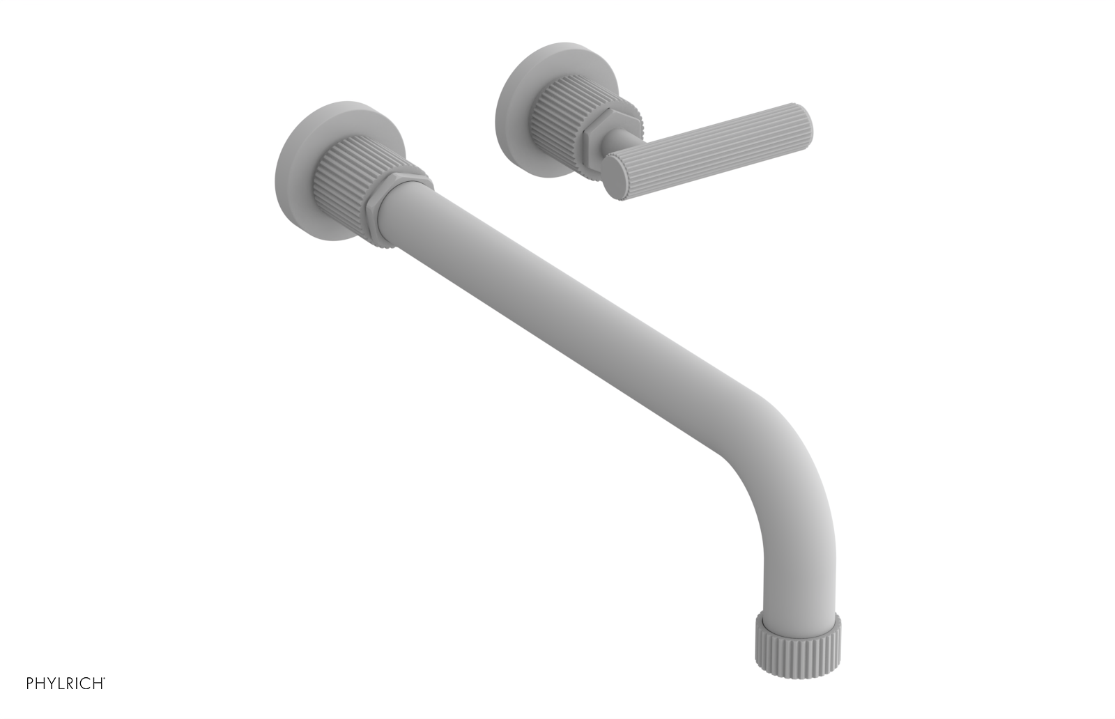 Phylrich Dustrie Grooved 12" Spout Single Handle Wall Lavatory Set