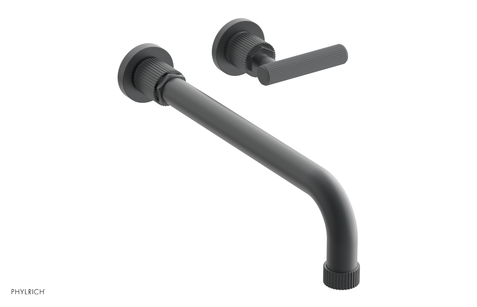 Phylrich Dustrie Grooved 12" Spout Single Handle Wall Lavatory Set