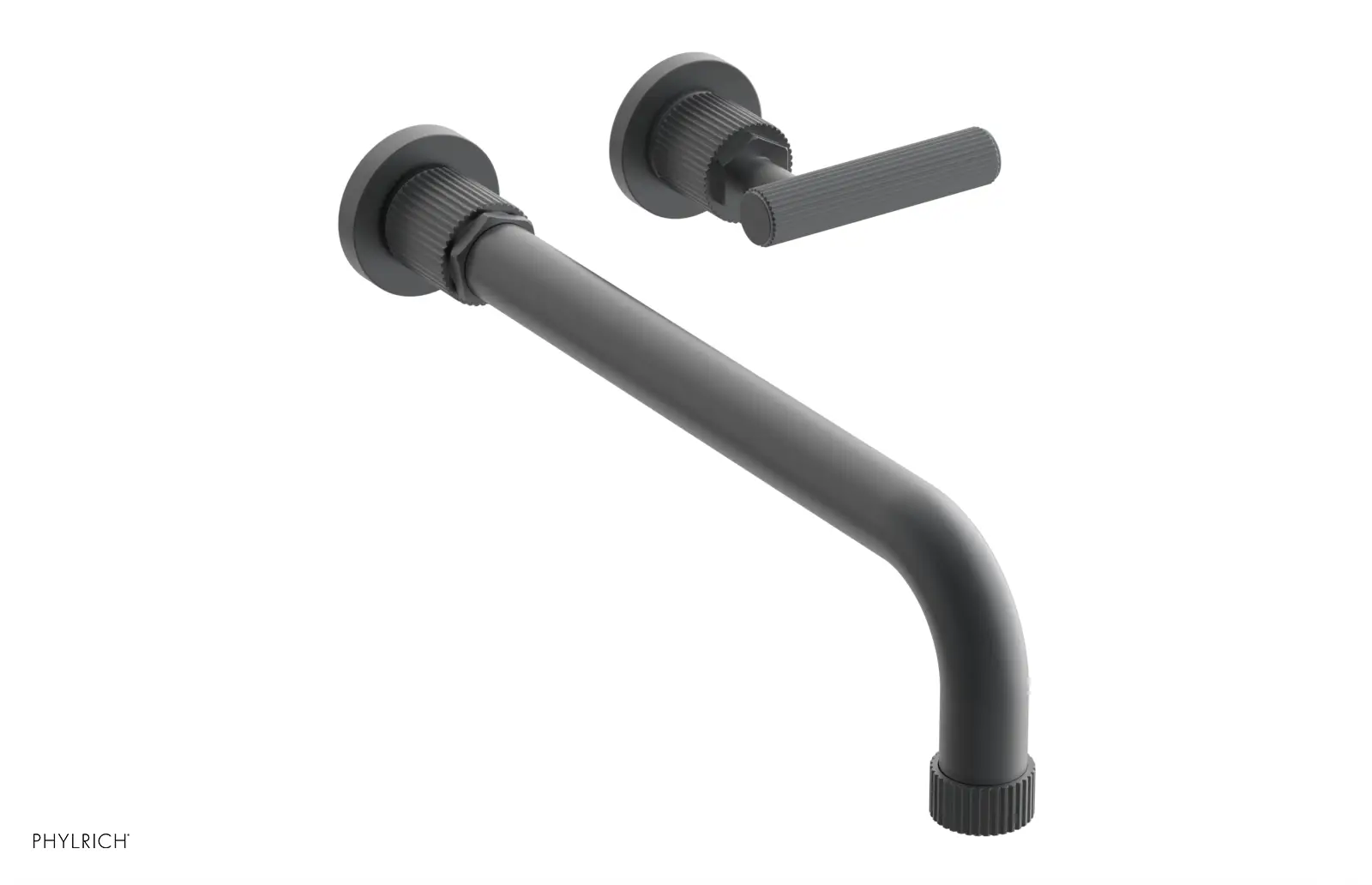 Phylrich Dustrie Grooved 12" Spout Single Handle Wall Lavatory Set by Phylrich