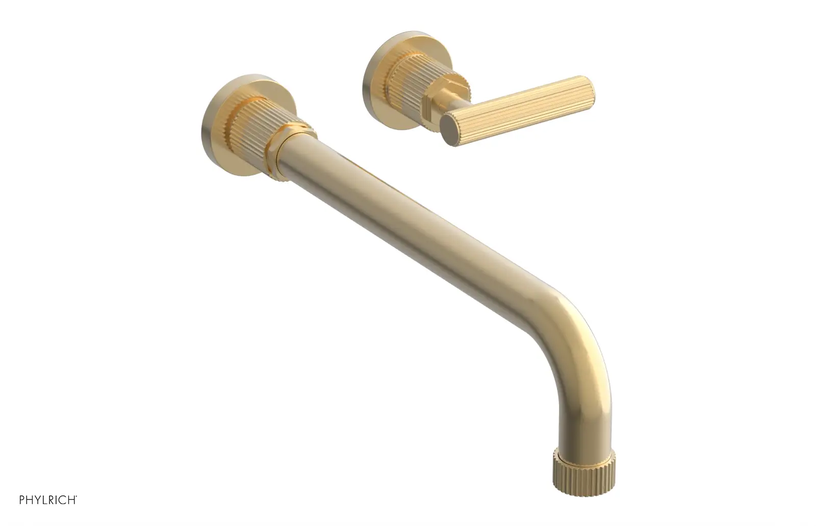 Phylrich Dustrie Grooved 12" Spout Single Handle Wall Lavatory Set by Phylrich