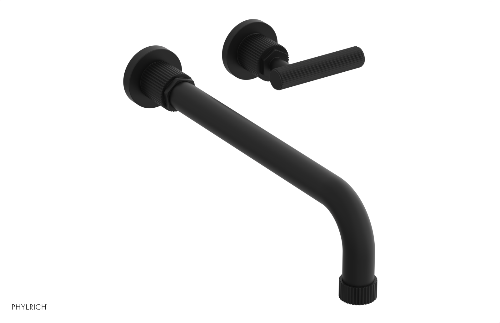 Phylrich Dustrie Grooved 12" Spout Single Handle Wall Lavatory Set