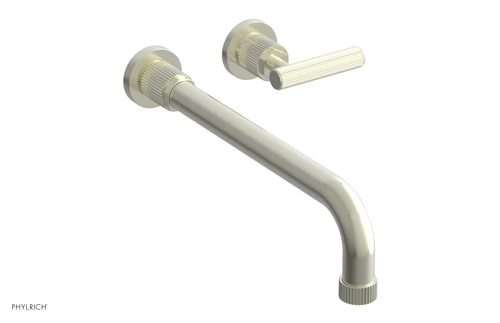 Phylrich Dustrie Grooved 12" Spout Single Handle Wall Lavatory Set by Phylrich