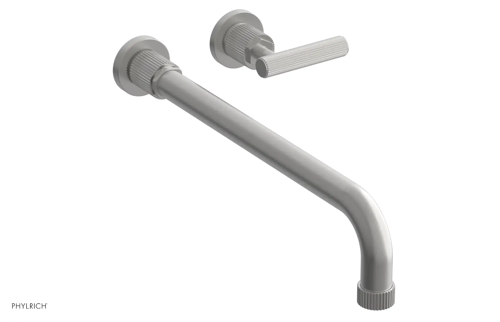 Phylrich Dustrie Grooved 14" Spout Single Handle Wall Lavatory Set by Phylrich