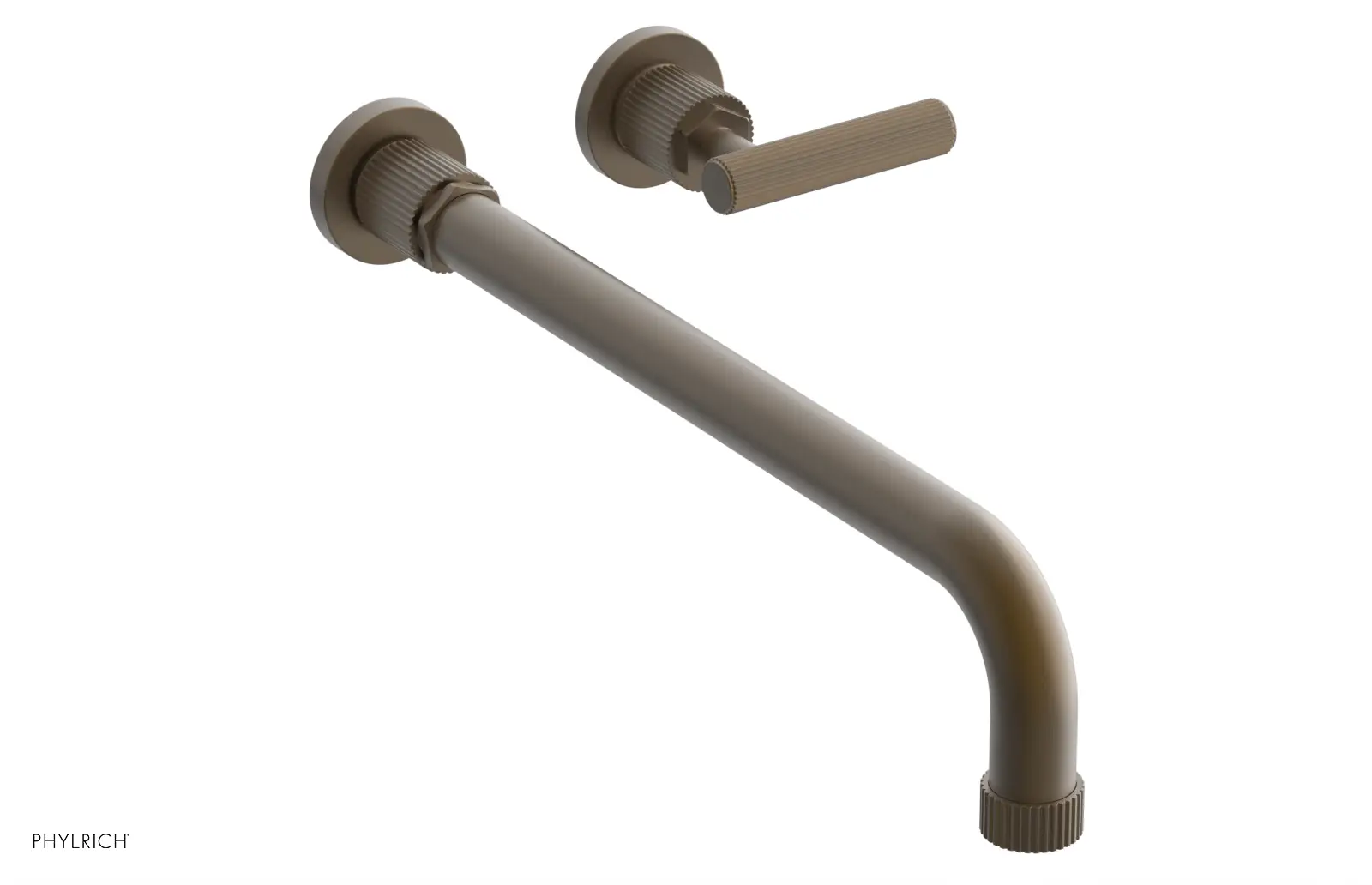 Phylrich Dustrie Grooved 14" Spout Single Handle Wall Lavatory Set by Phylrich