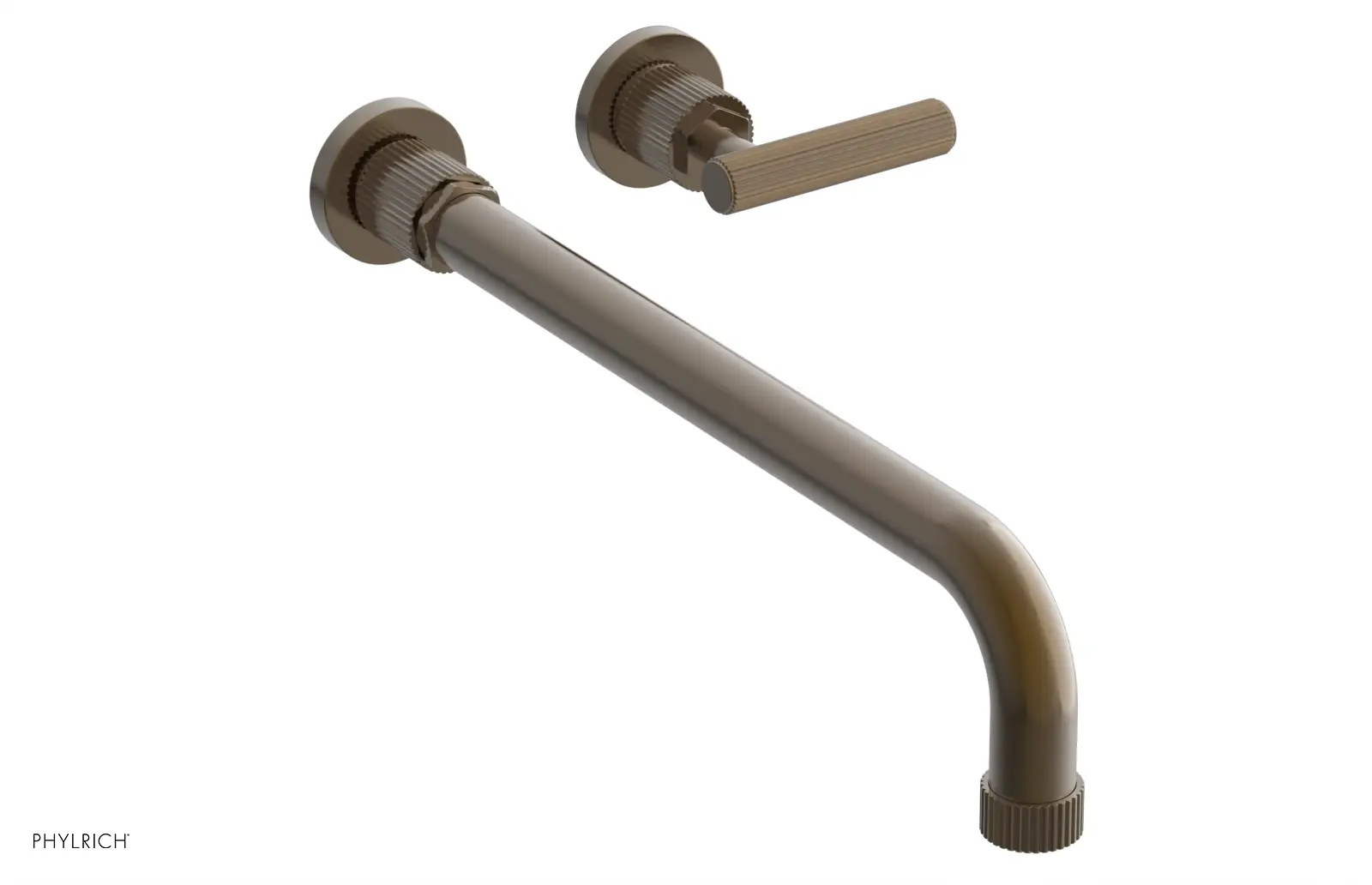Phylrich Dustrie Grooved 14" Spout Single Handle Wall Lavatory Set by Phylrich