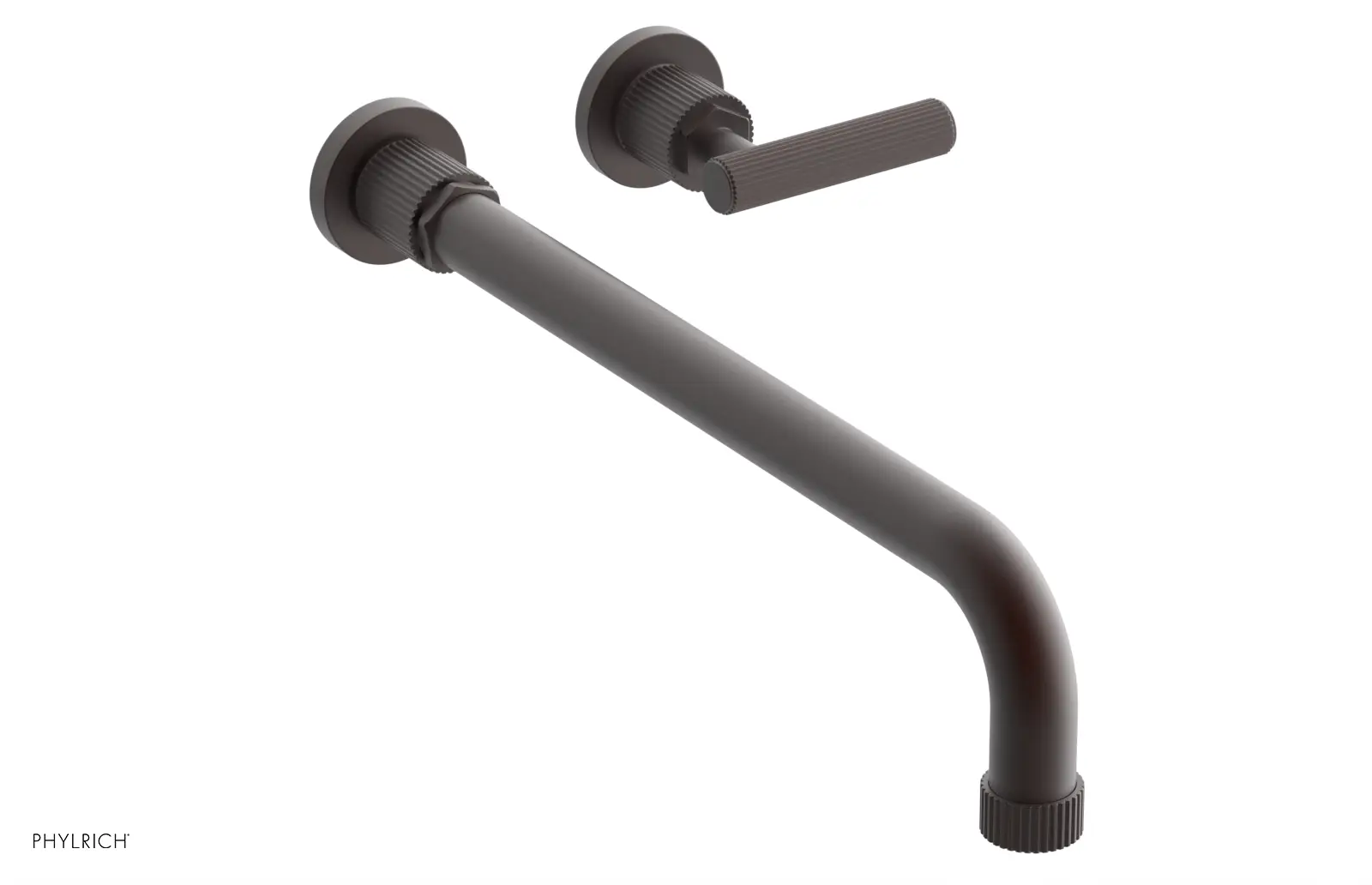 Phylrich Dustrie Grooved 14" Spout Single Handle Wall Lavatory Set by Phylrich