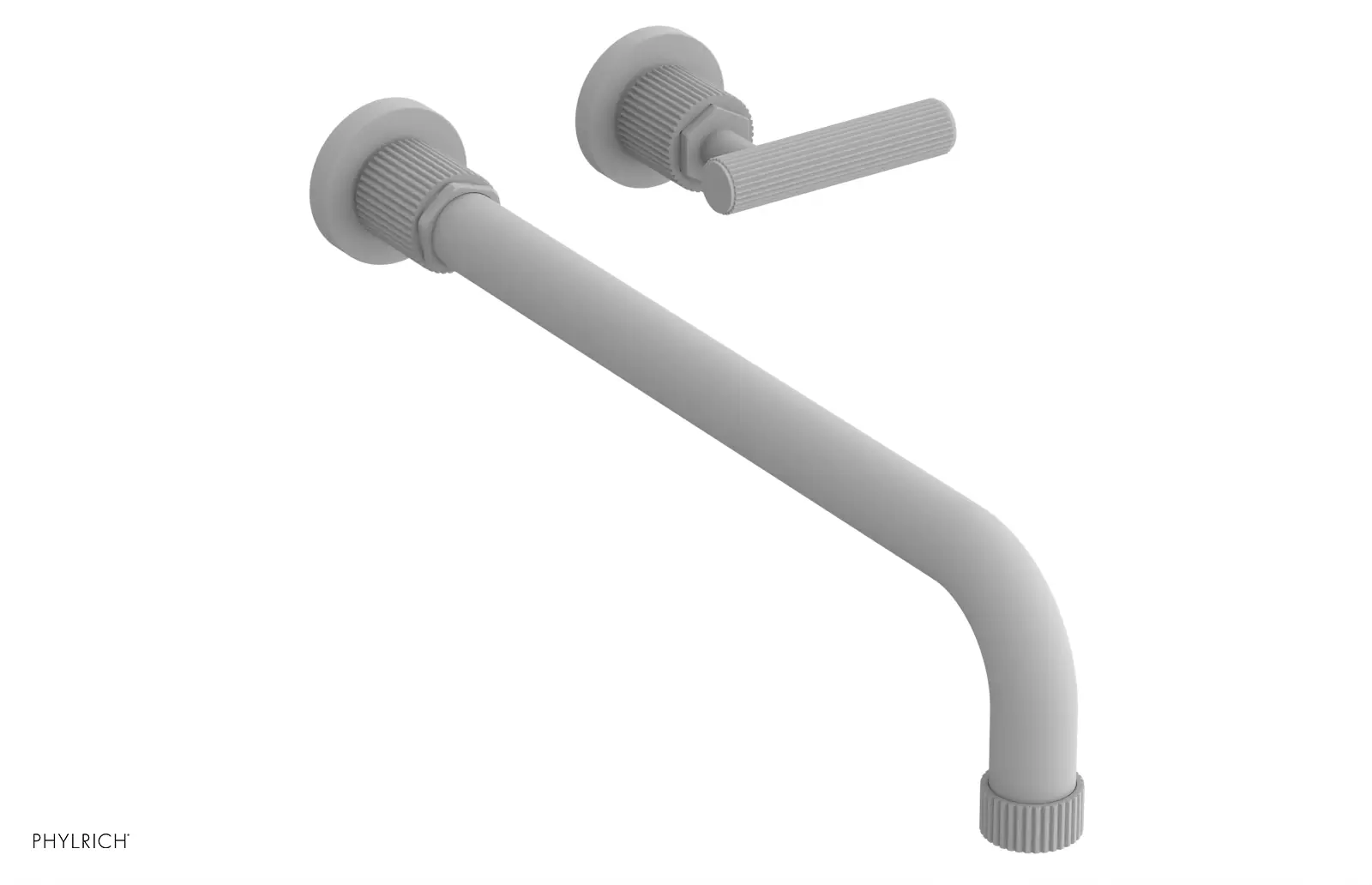 Phylrich Dustrie Grooved 14" Spout Single Handle Wall Lavatory Set by Phylrich
