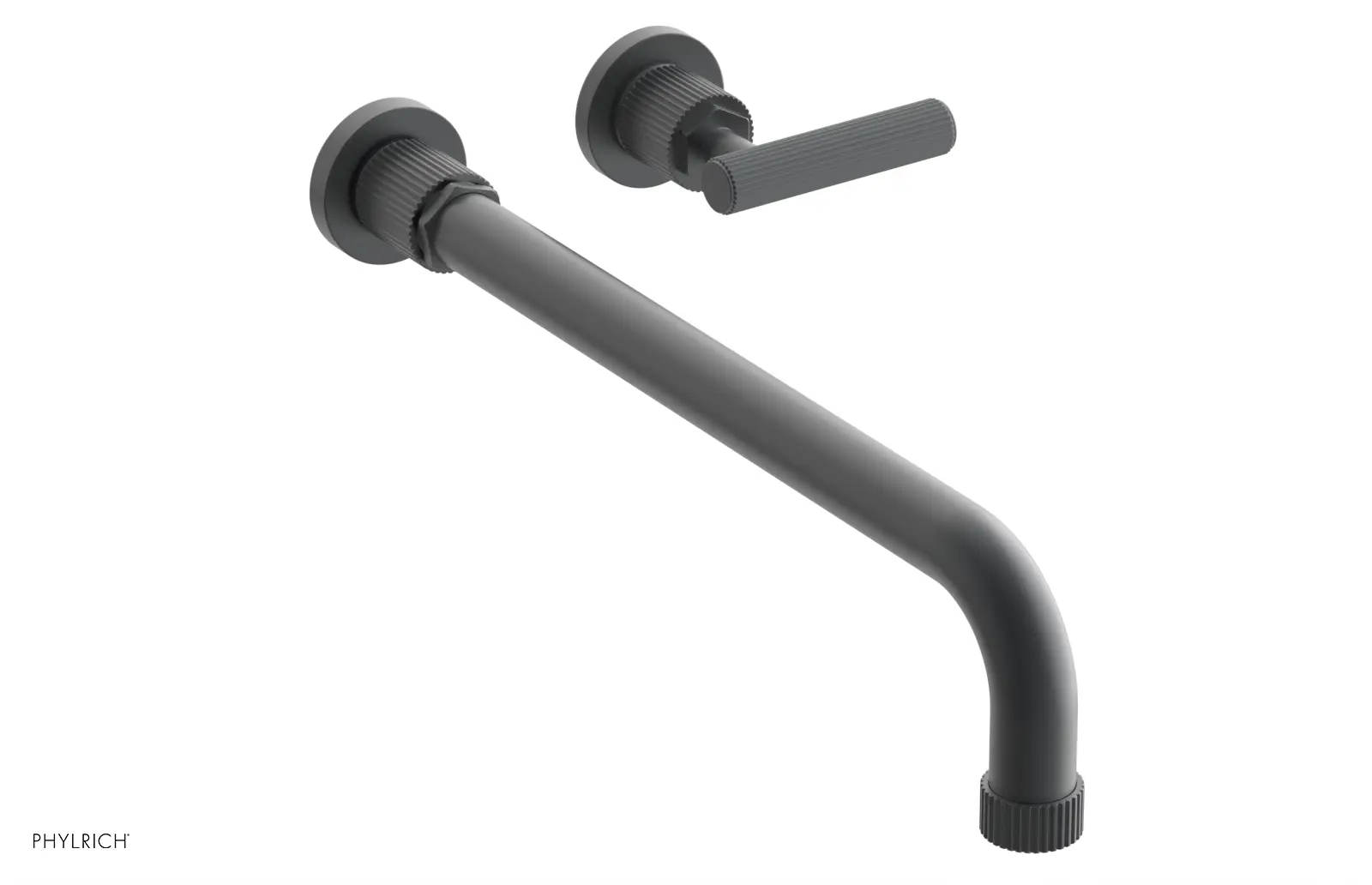 Phylrich Dustrie Grooved 14" Spout Single Handle Wall Lavatory Set by Phylrich