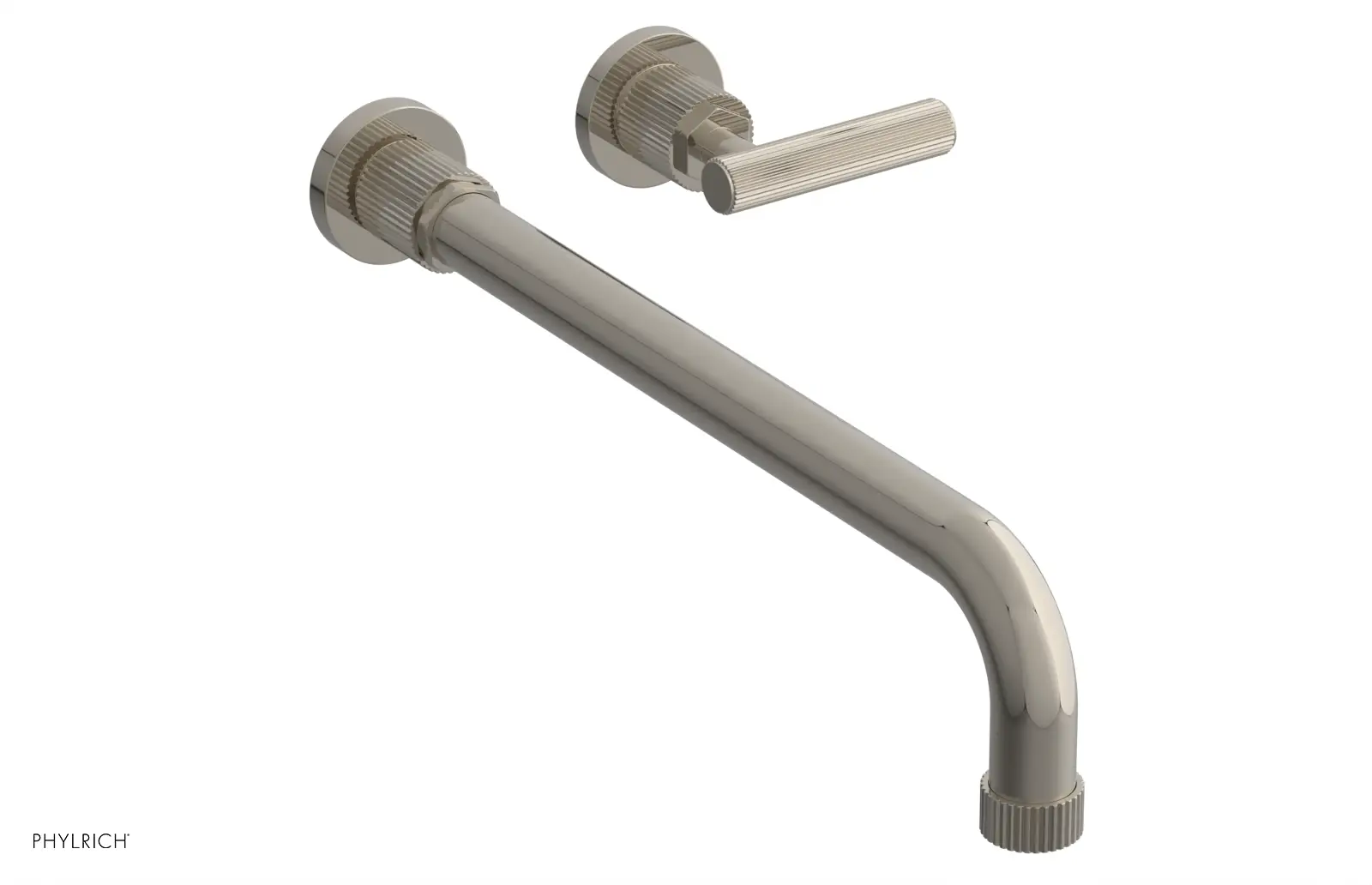 Phylrich Dustrie Grooved 14" Spout Single Handle Wall Lavatory Set by Phylrich