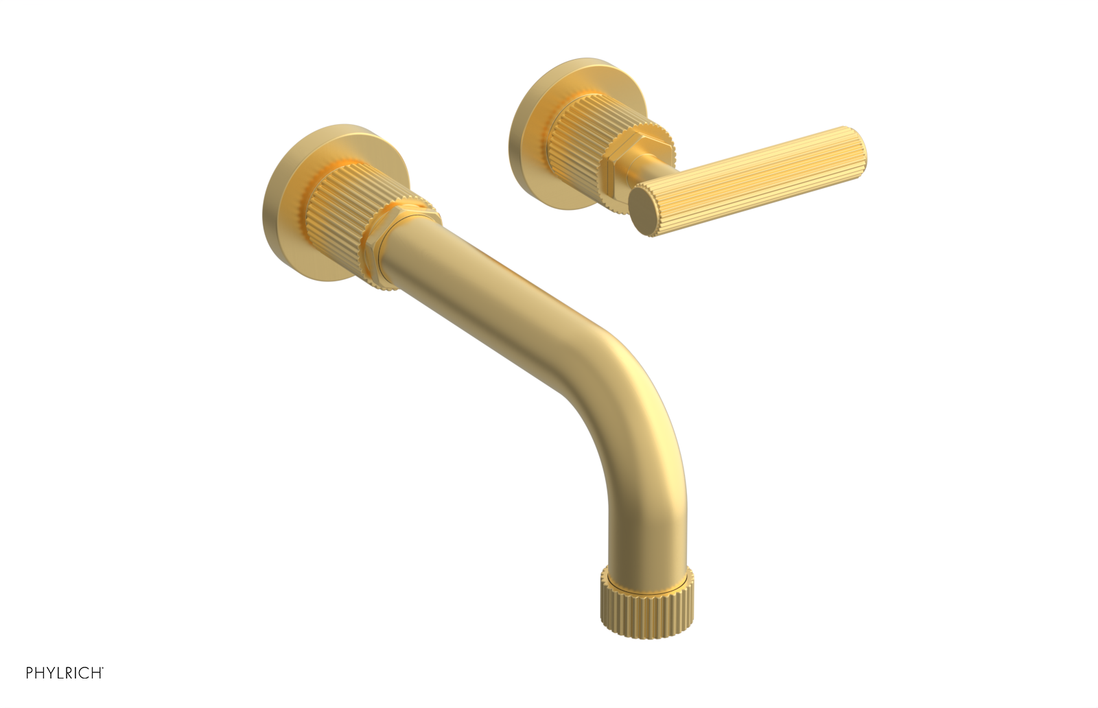 Phylrich Dustrie Grooved 7 5/8" SpoutSingle Handle Wall Lavatory Set by Phylrich