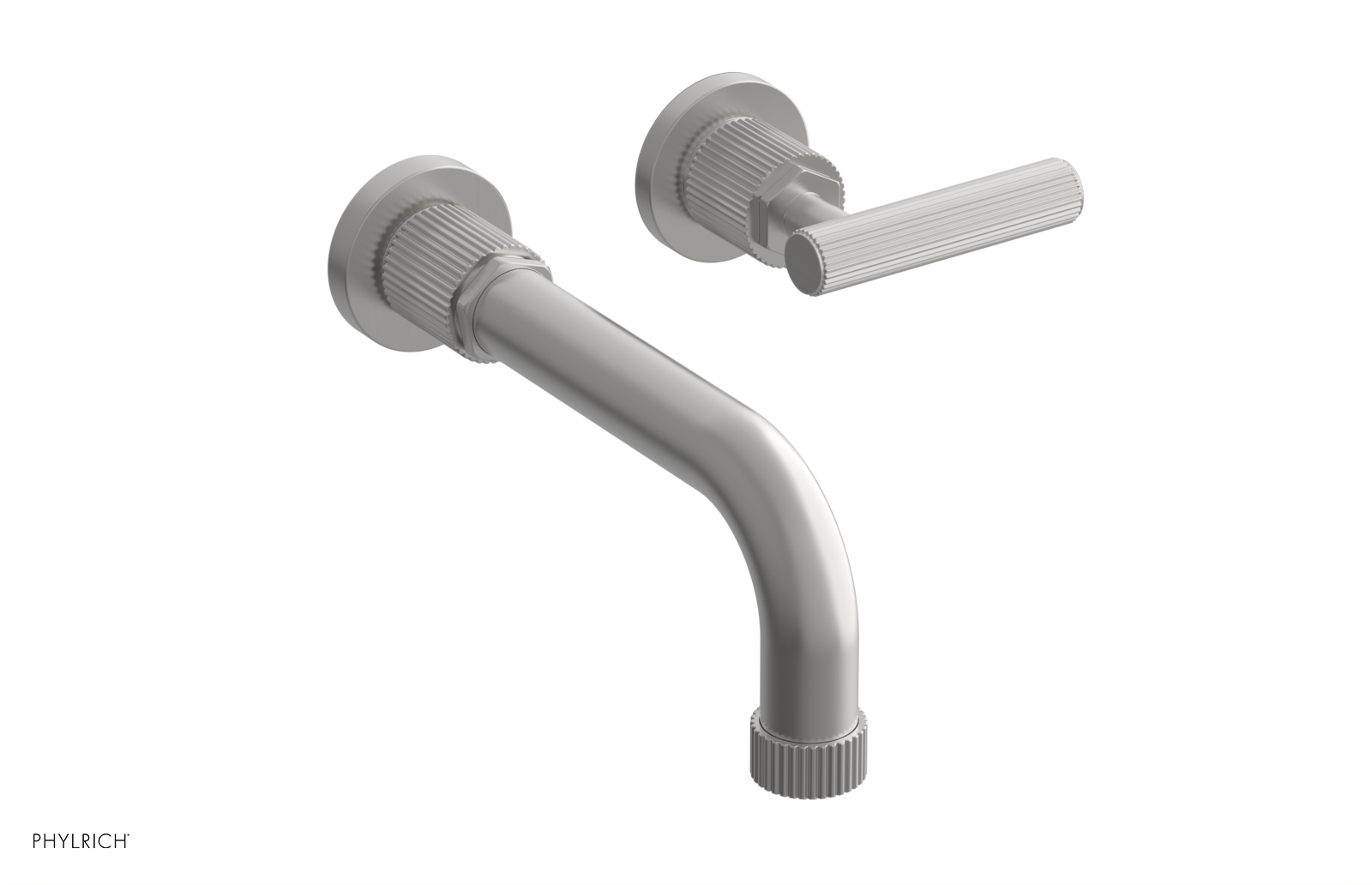 Phylrich Dustrie Grooved 7 5/8" SpoutSingle Handle Wall Lavatory Set by Phylrich
