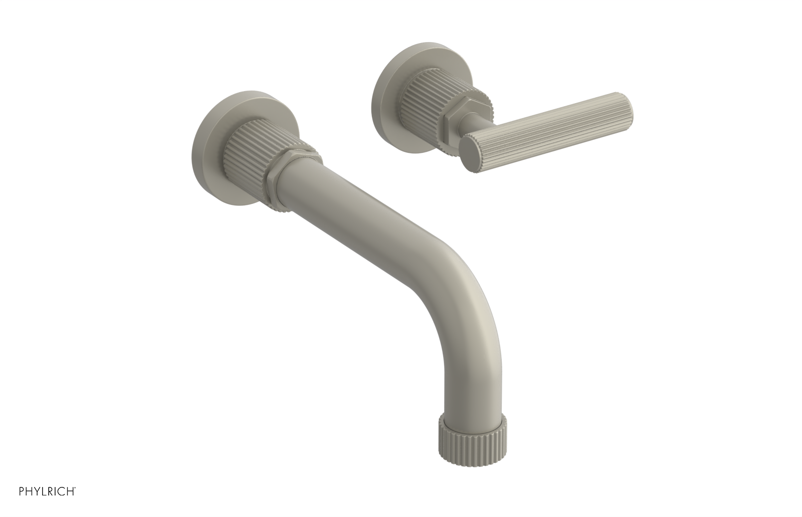 Phylrich Dustrie Grooved 7 5/8" SpoutSingle Handle Wall Lavatory Set by Phylrich