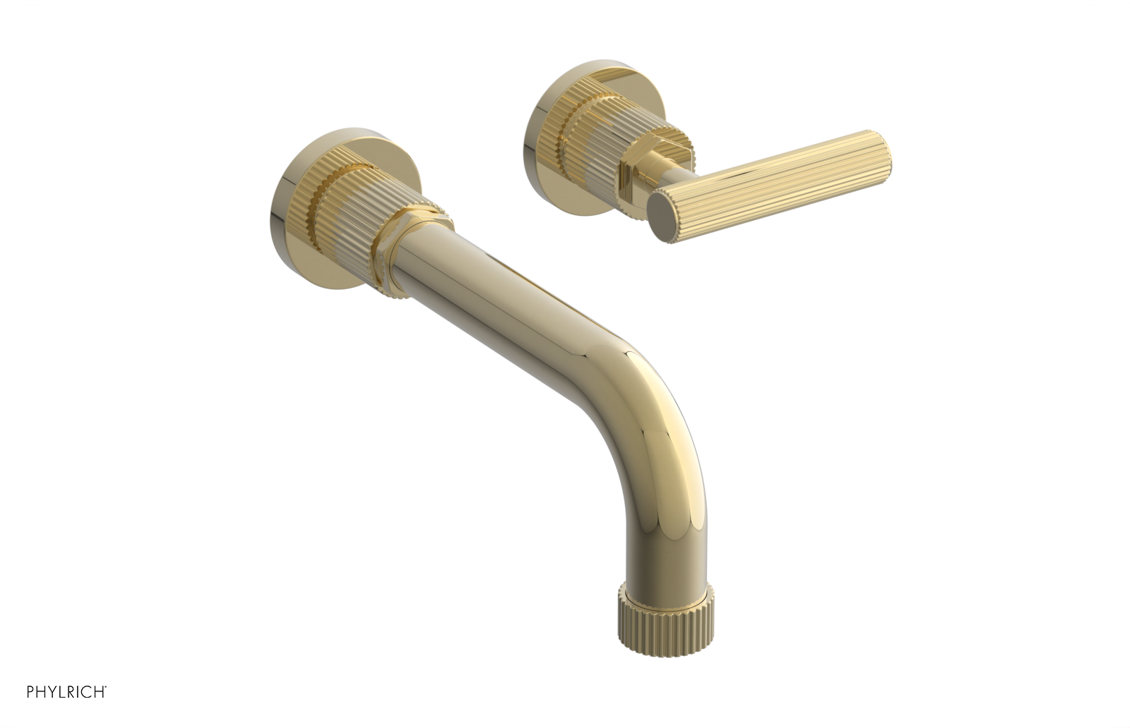 Phylrich Dustrie Grooved 7 5/8" SpoutSingle Handle Wall Lavatory Set by Phylrich
