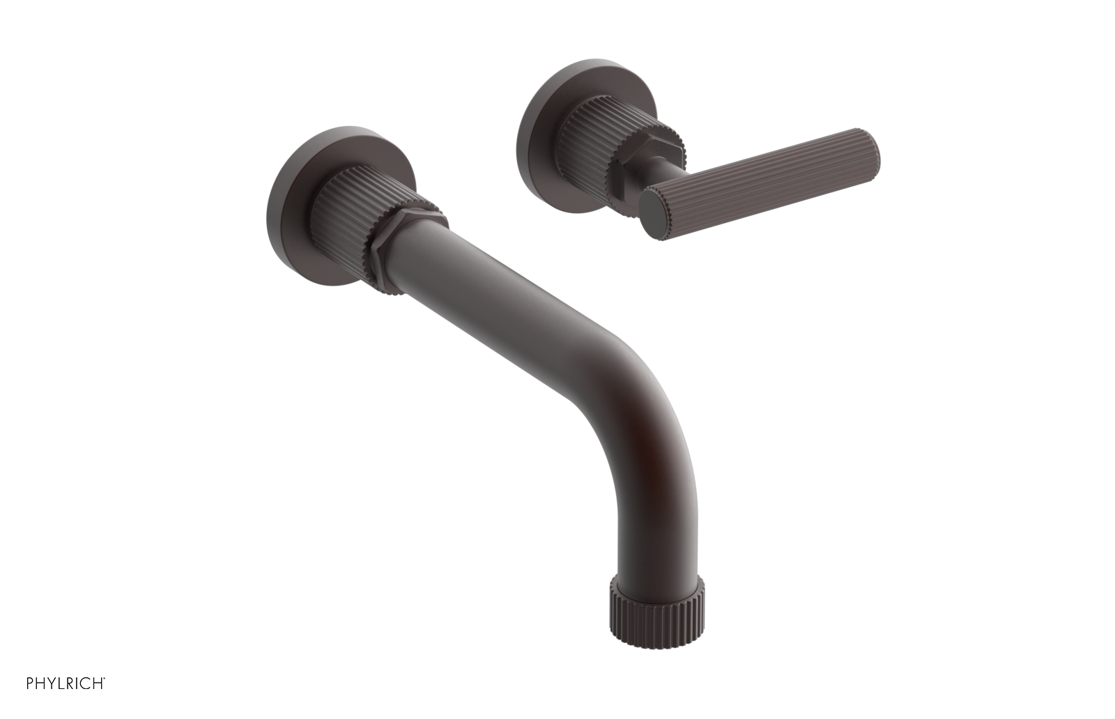Phylrich Dustrie Grooved 7 5/8" SpoutSingle Handle Wall Lavatory Set by Phylrich