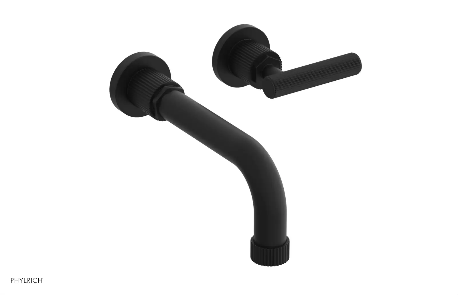 Phylrich Dustrie Grooved 7 5/8" SpoutSingle Handle Wall Lavatory Set by Phylrich