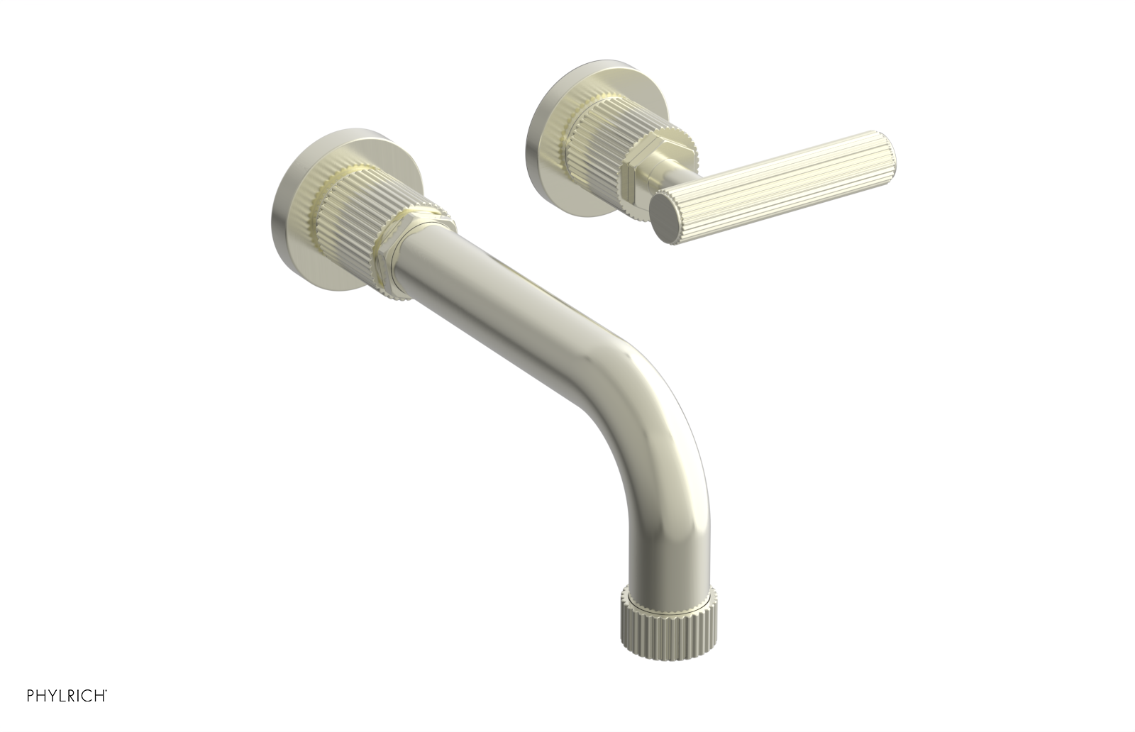 Phylrich Dustrie Grooved 7 5/8" SpoutSingle Handle Wall Lavatory Set by Phylrich