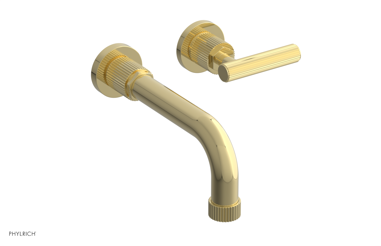 Phylrich Dustrie Grooved 7 5/8" SpoutSingle Handle Wall Lavatory Set by Phylrich