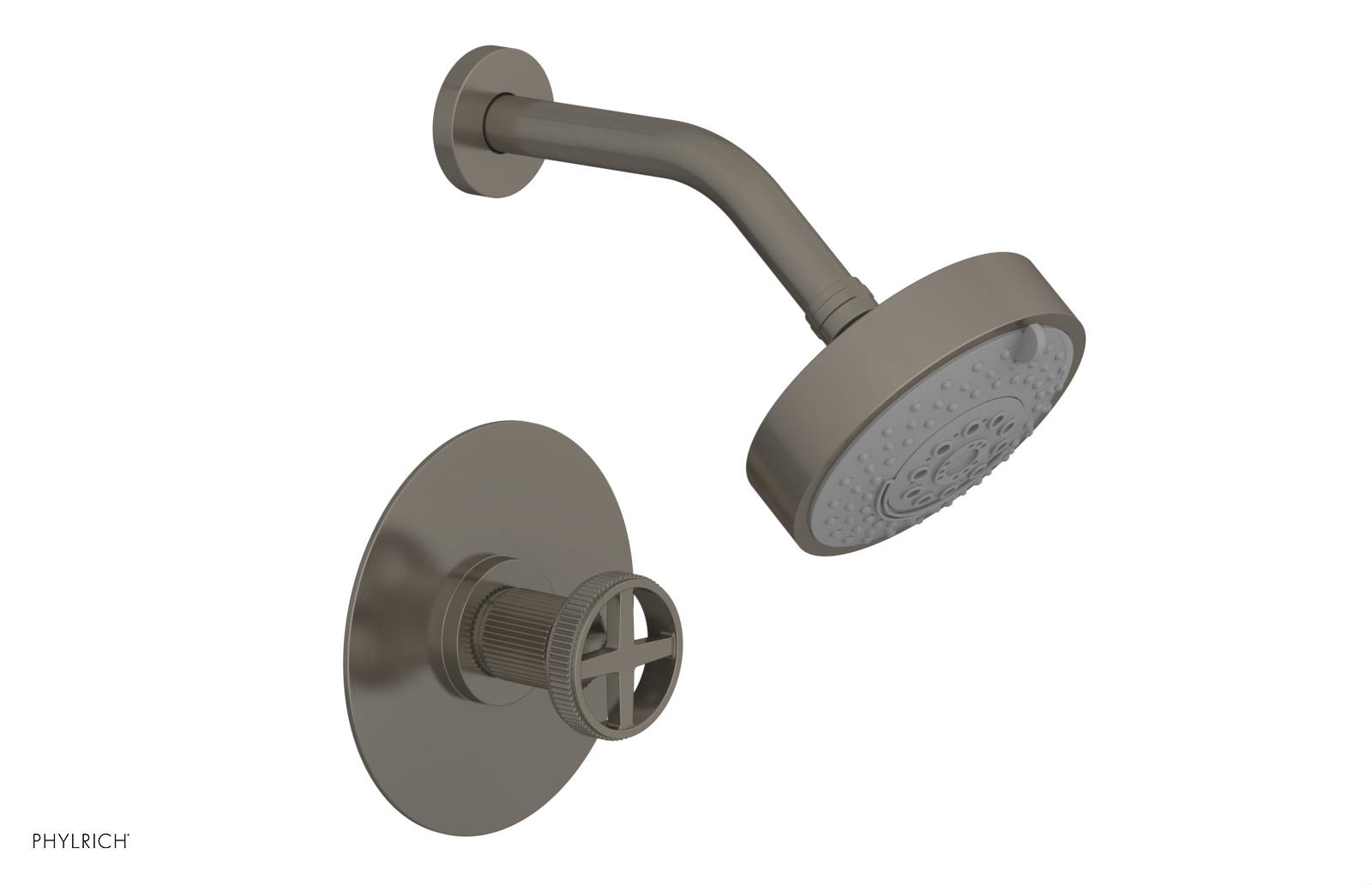 Phylrich Dustrie Grooved Pressure Balance Shower Set with Cross Handle