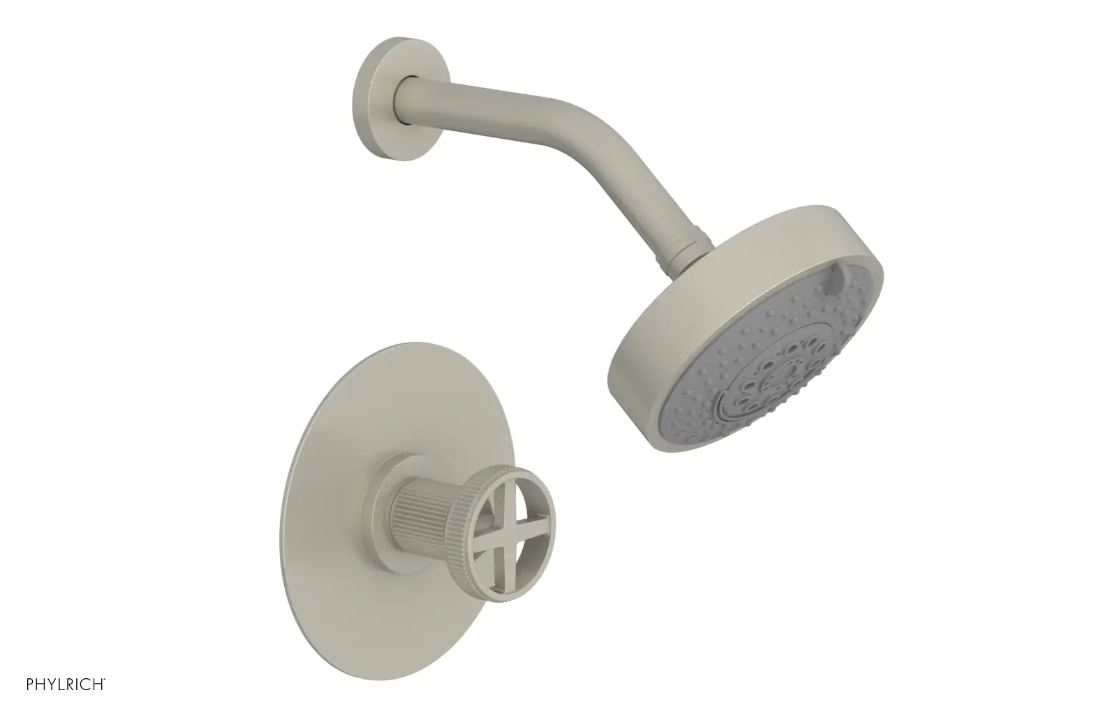 Phylrich Dustrie Grooved Pressure Balance Shower Set with Cross Handle by Phylrich