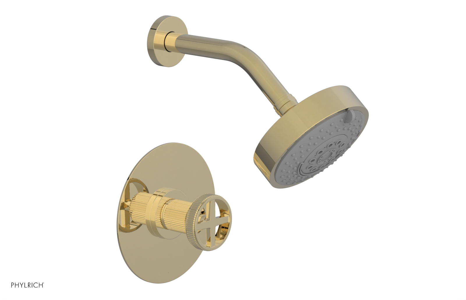 Phylrich Dustrie Grooved Pressure Balance Shower Set with Cross Handle