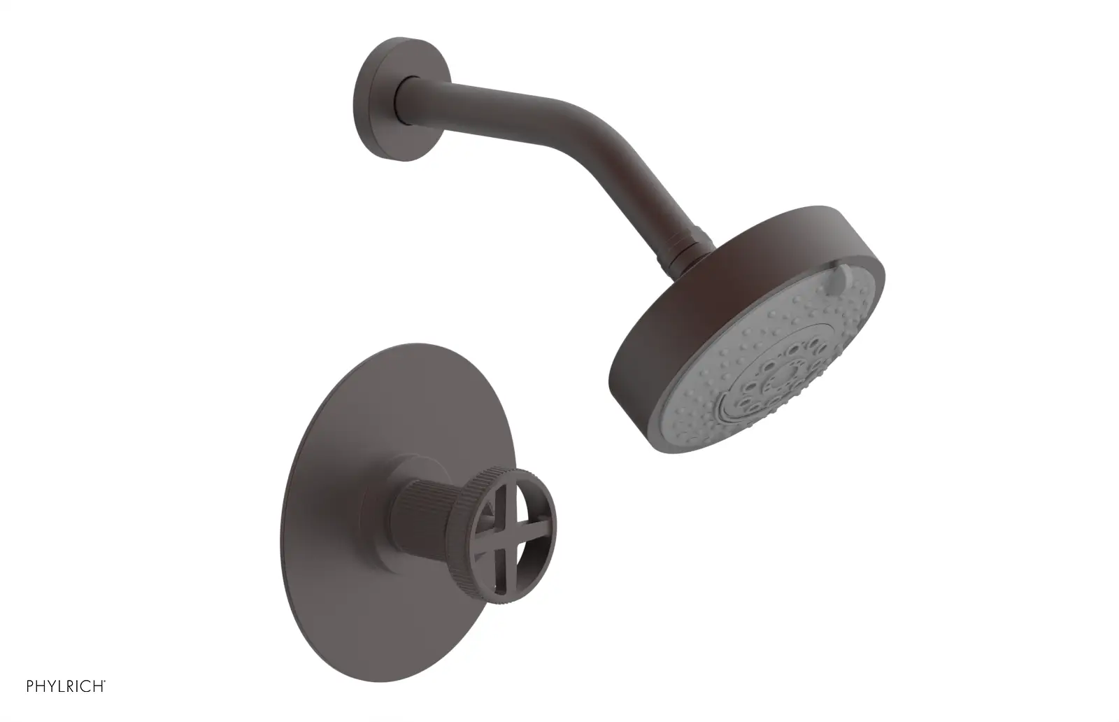 Phylrich Dustrie Grooved Pressure Balance Shower Set with Cross Handle by Phylrich