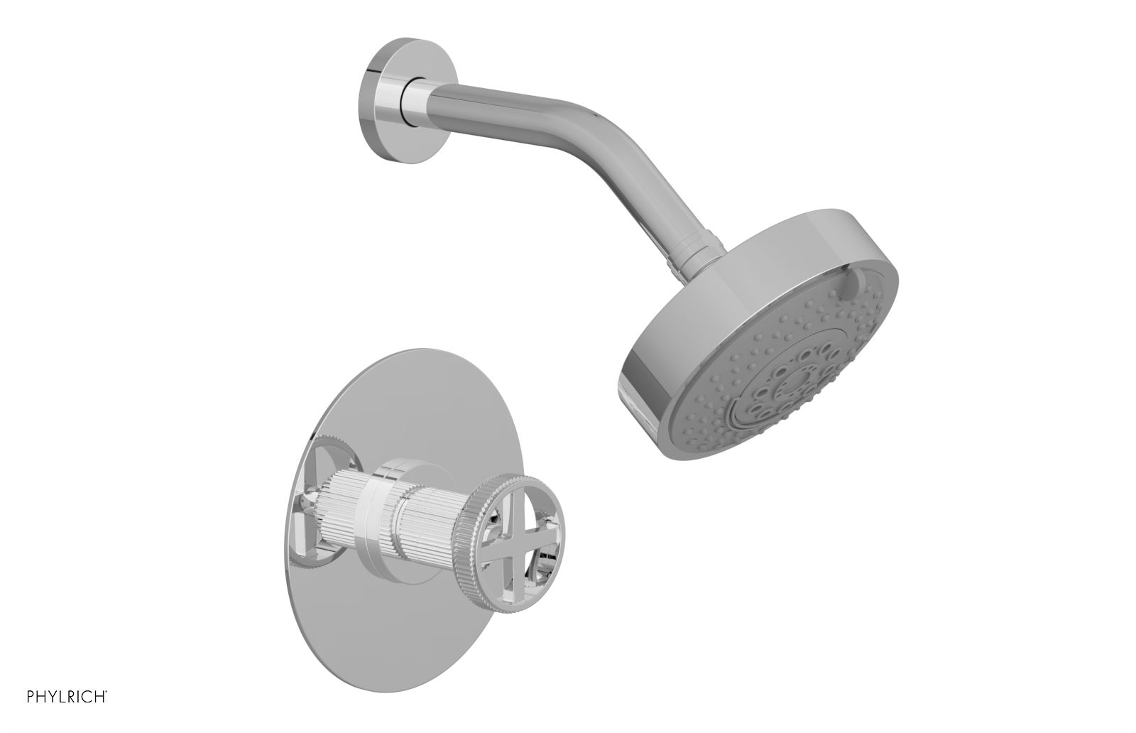 polished chrome shower set