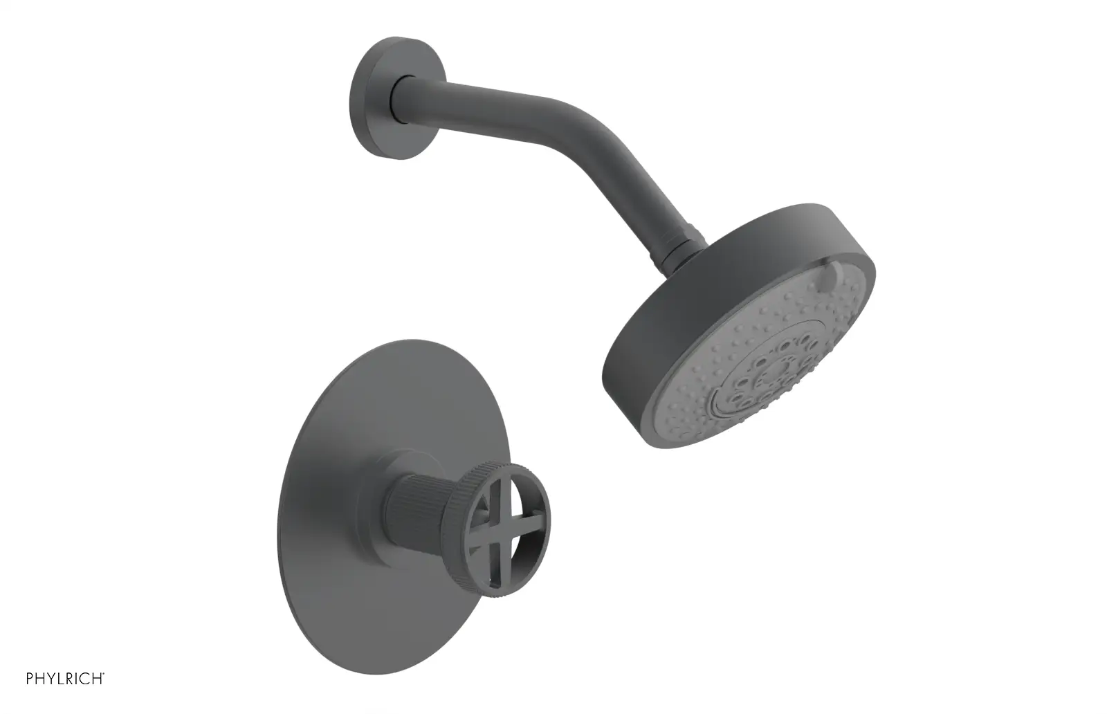 Phylrich Dustrie Grooved Pressure Balance Shower Set with Cross Handle by Phylrich