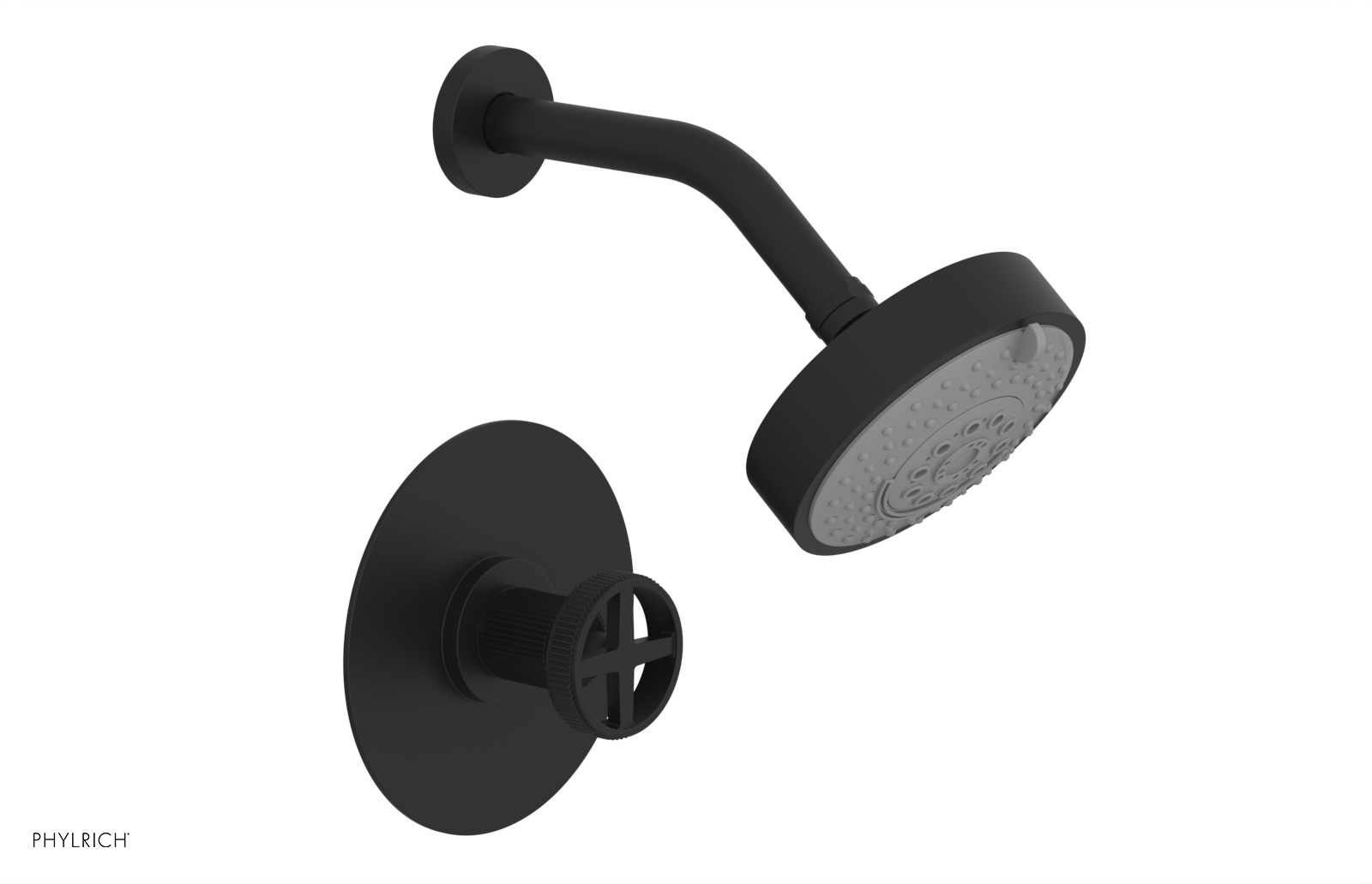 Phylrich Dustrie Grooved Pressure Balance Shower Set with Cross Handle