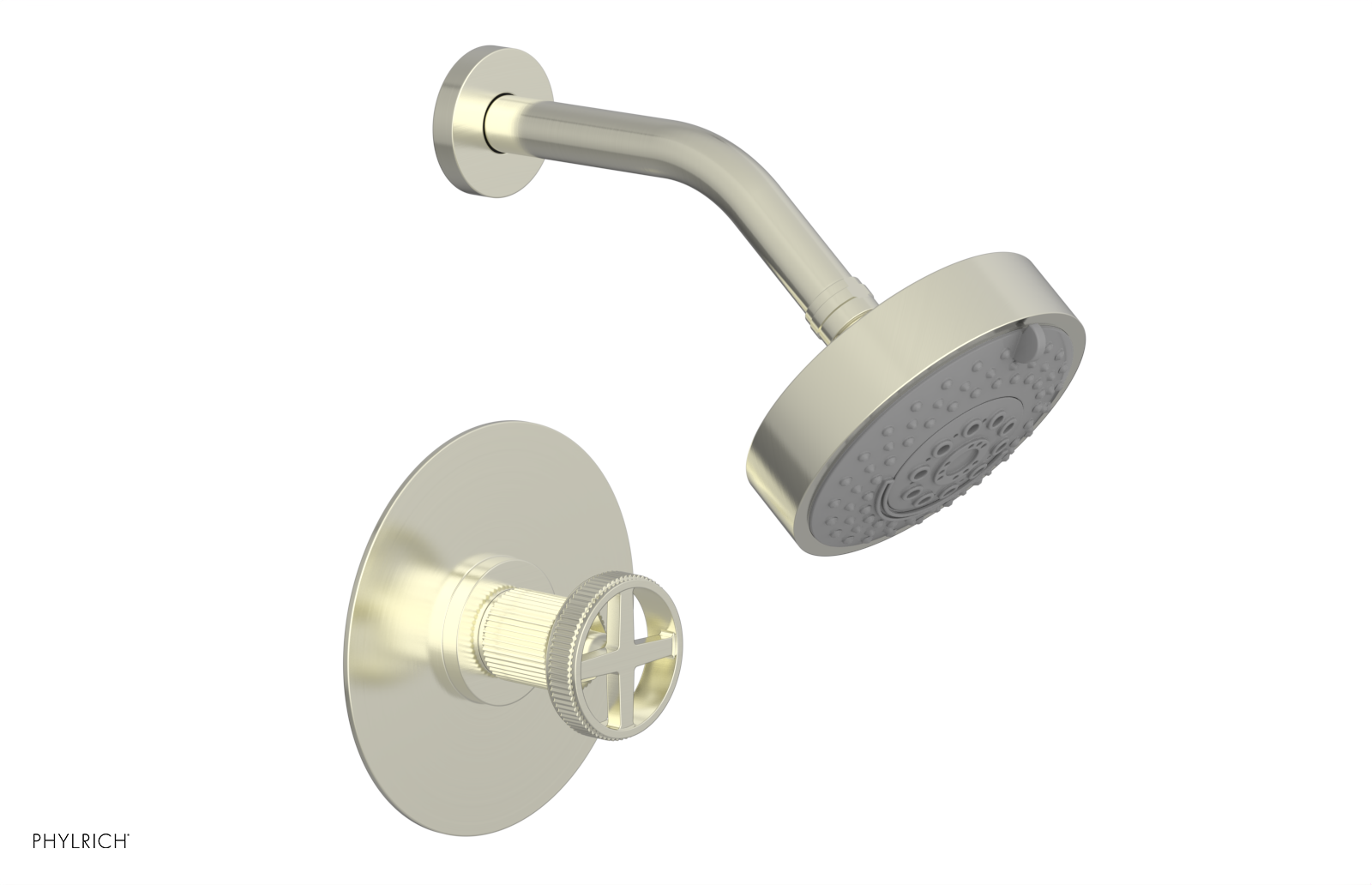 Phylrich Dustrie Grooved Pressure Balance Shower Set with Cross Handle