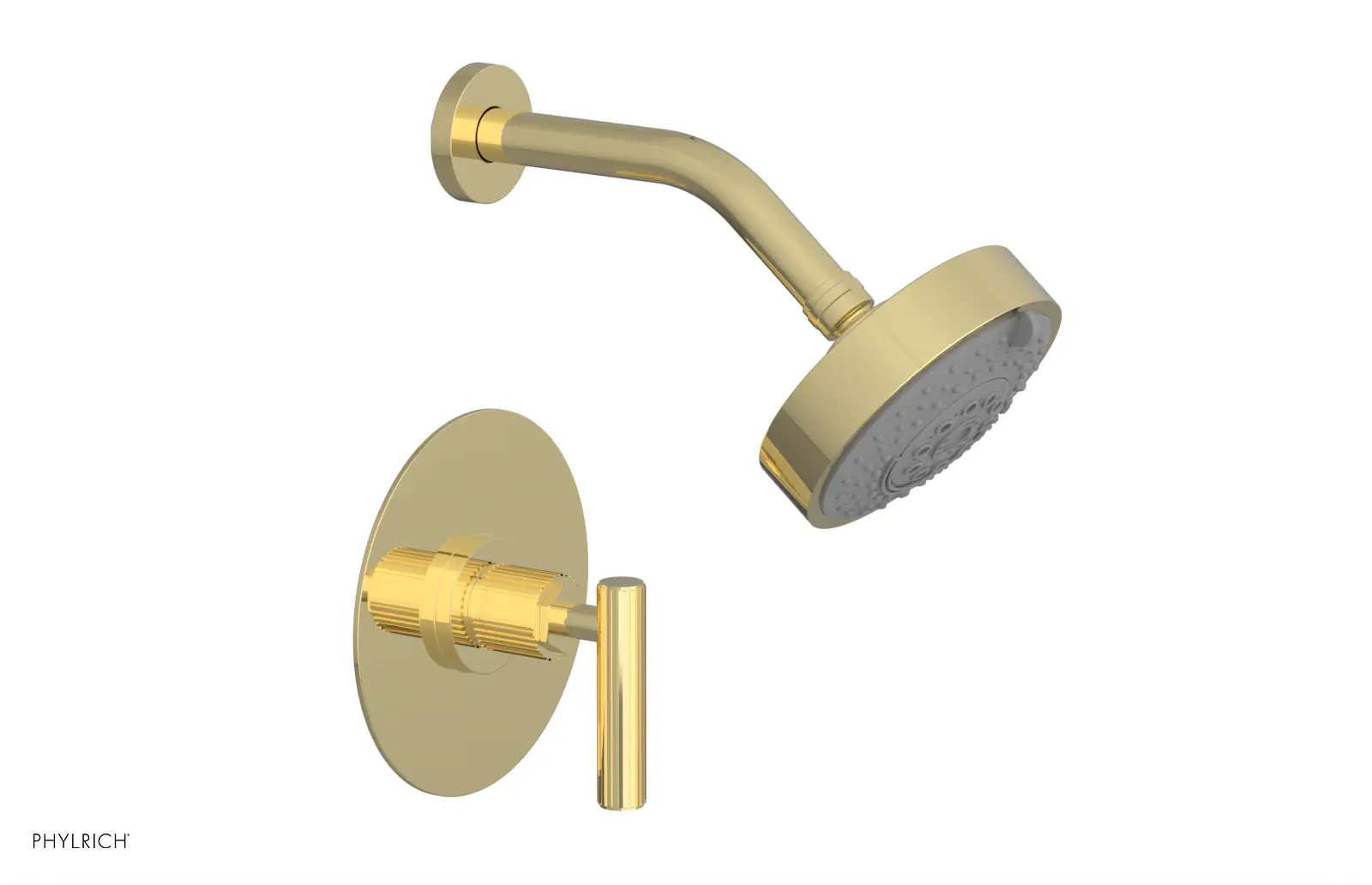 Phylrich Dustrie Grooved Pressure Balance Shower Set with Lever Handle by Phylrich